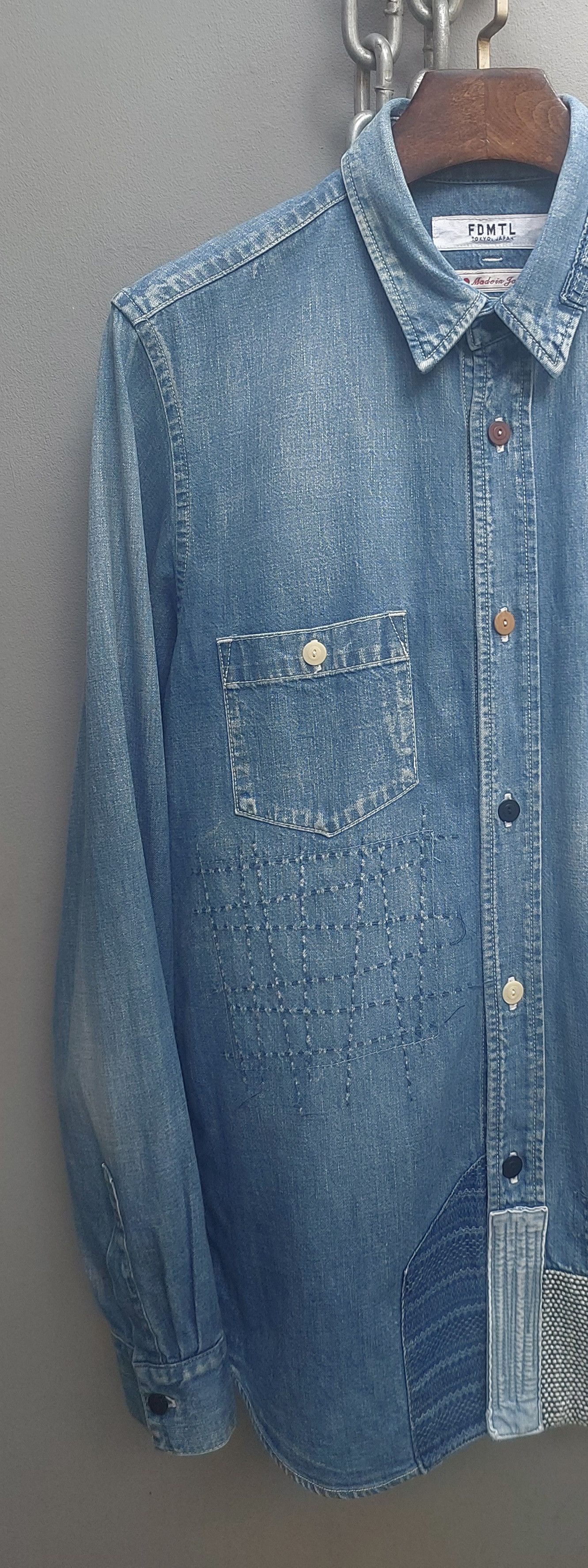 FDMTL FDMTL Patchwork Denim Shirt Size US L / EU 52-54 / 3 - 5 Thumbnail