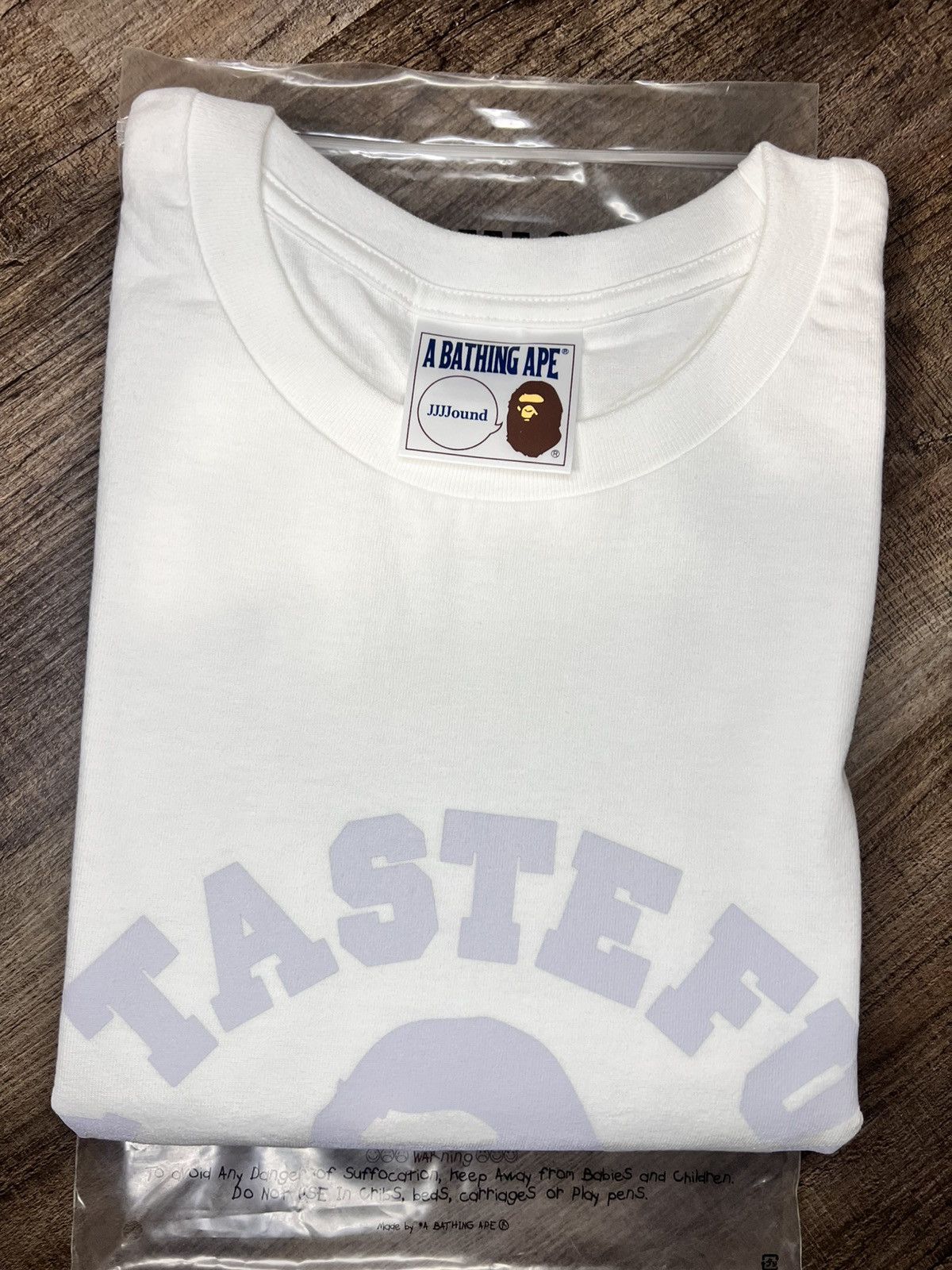 Bape × JJJJound BAPE X JJJJOUND COLLEGE TEE MENS WHITE SIZE XXXL Size US XXL / EU 58 / 5 - 5 Thumbnail