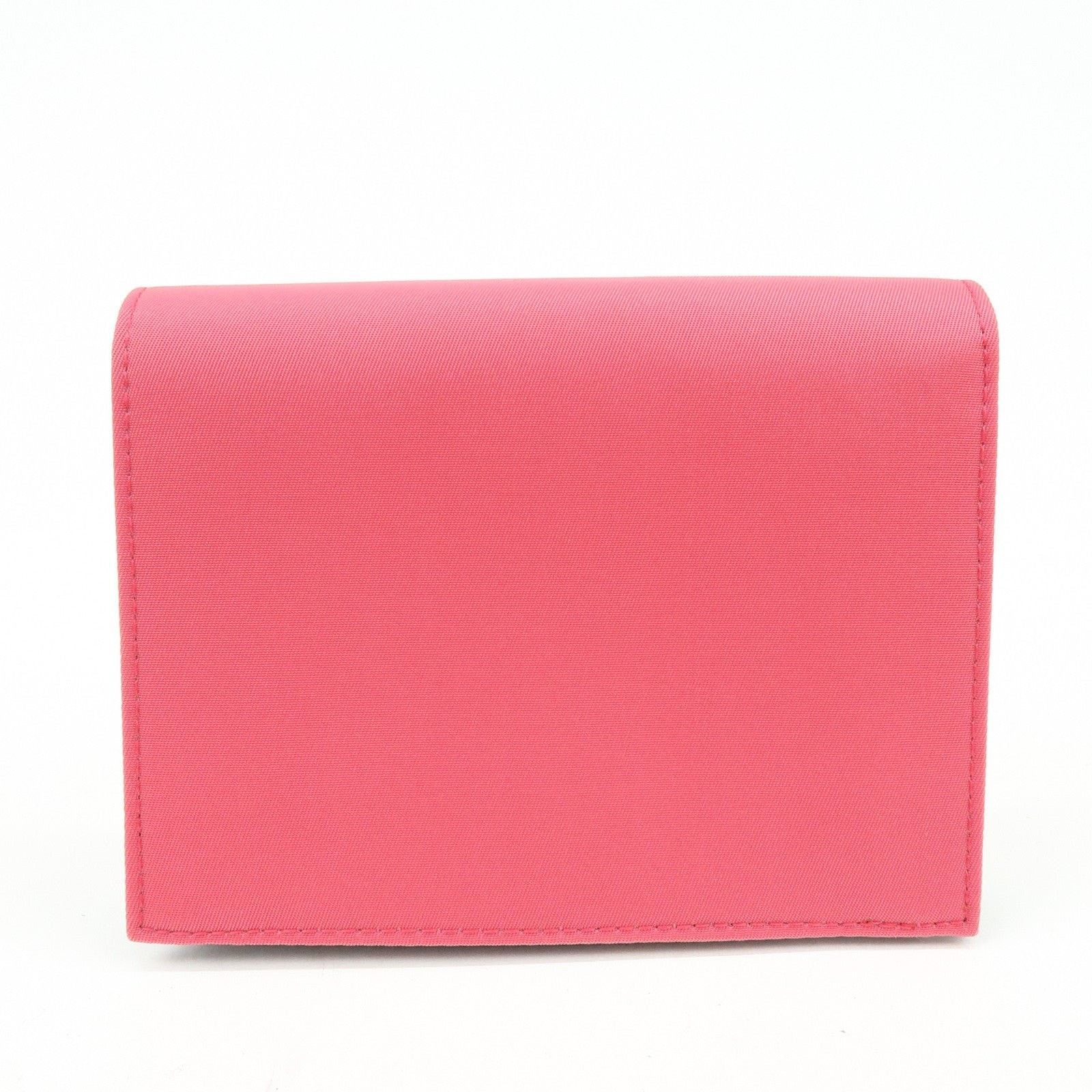 Prada Prada Triangle Logo Nylon Compact Wallet Pink Size ONE SIZE - 2 Thumbnail