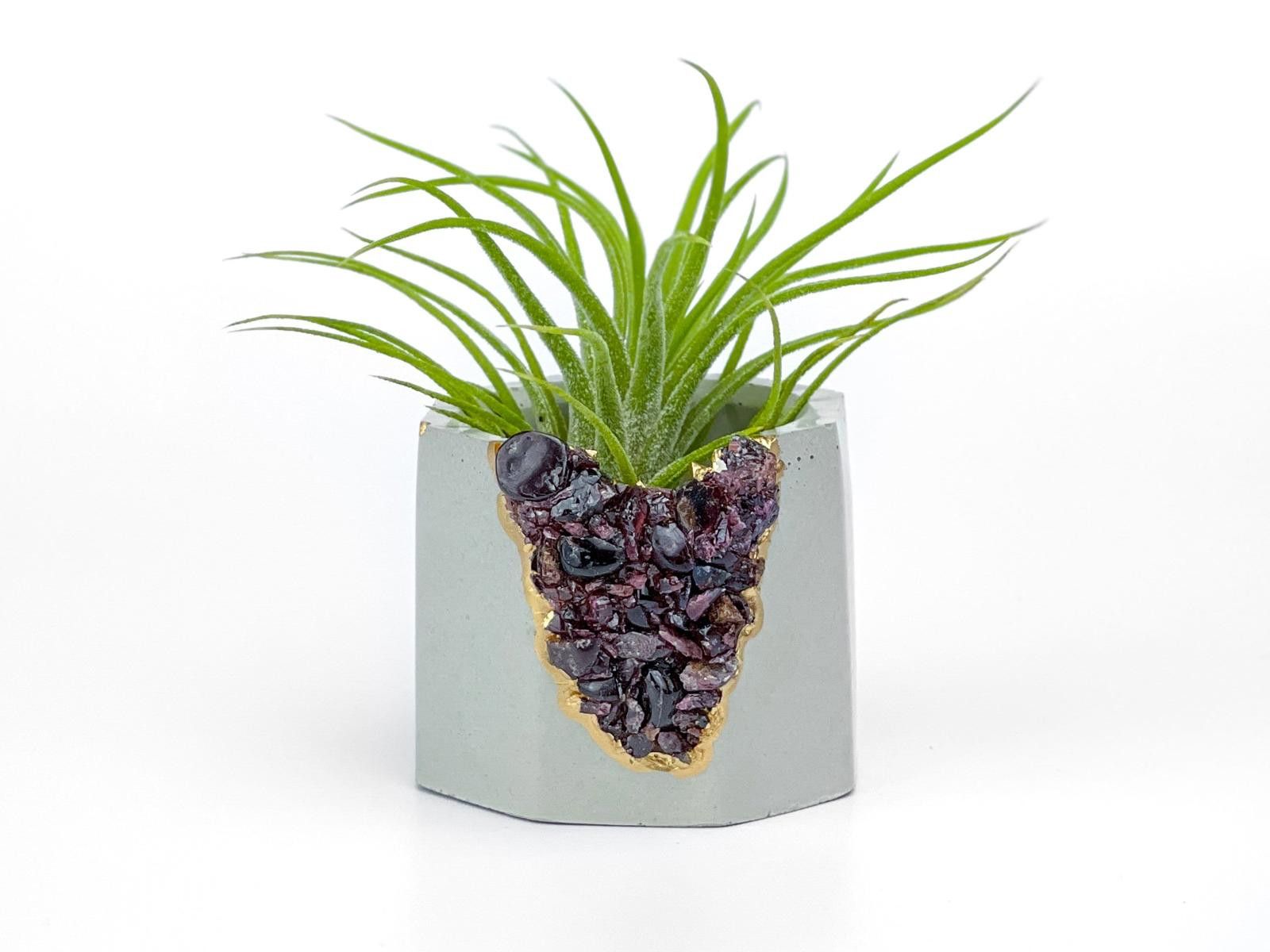 Other Garnet Crystal Concrete Planter | Geode Air Plant Holder Size ONE SIZE - 5 Thumbnail