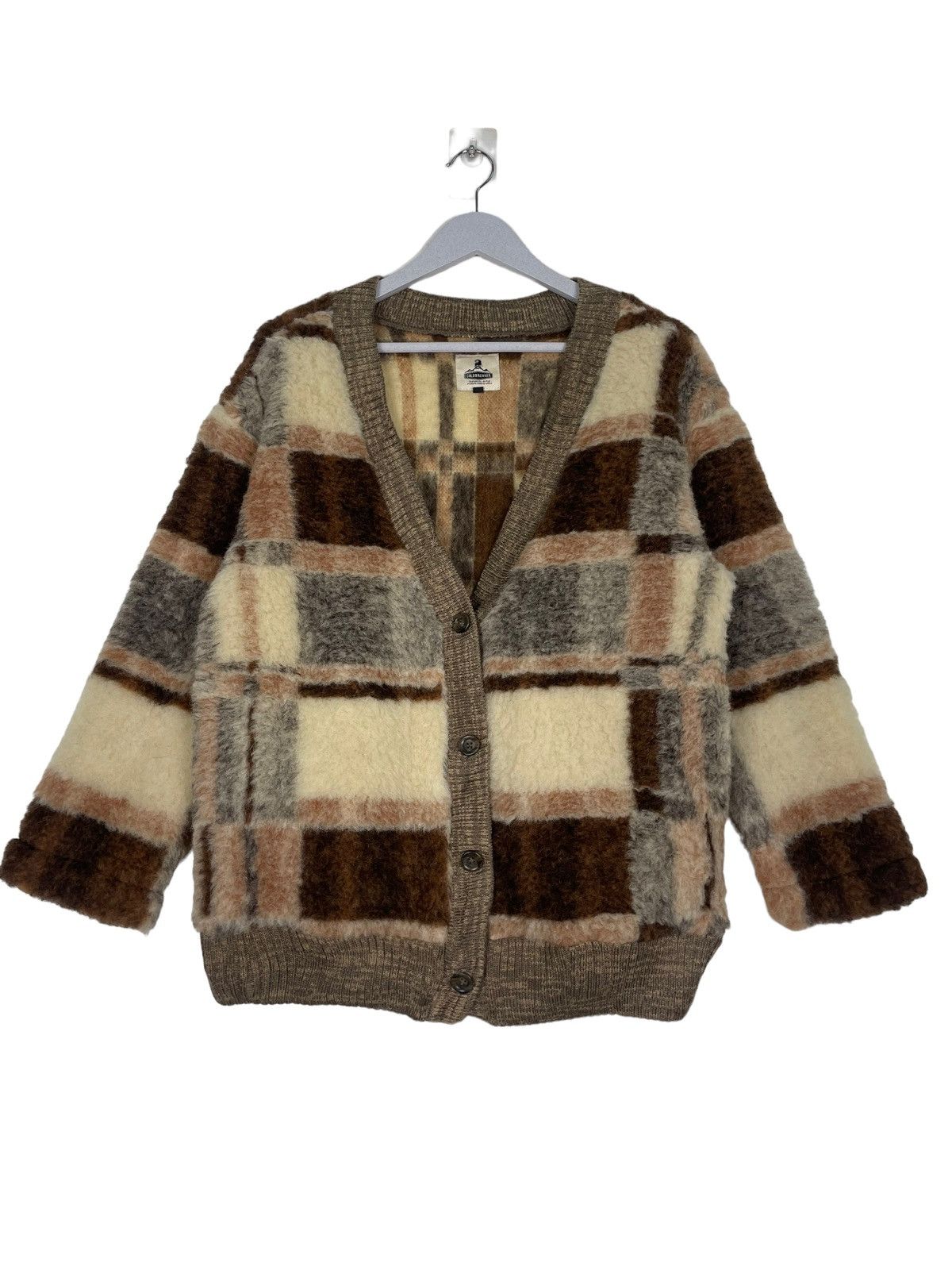 Beauty Beast × Japanese Brand × Le Grande Bleu (L.G.B.) STEAL💥COLDBREAKER CHECK PILE WOOL BUTTON CARDIGAN Size US M / EU 48-50 / 2 - 5 Thumbnail