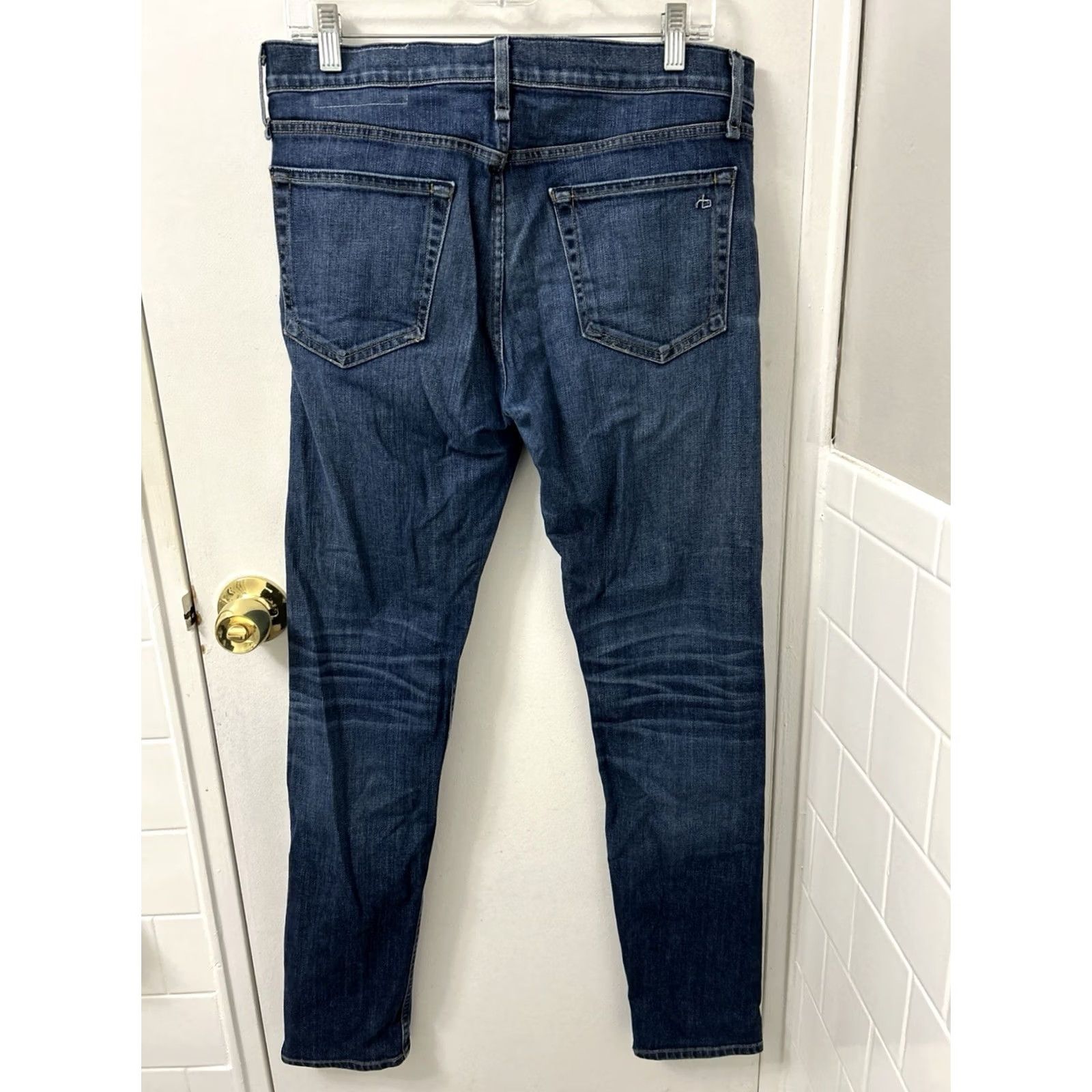 Rag & Bone Rag & Bone Jeans Slim Fit 2 Mens 29x32 Denim Blue Dark Wash Button Fly 5-Pocket Cotton Blend PU Stretch Regular Inseam 32 USA Made China Vintage: No Size US 29 - 7 Thumbnail
