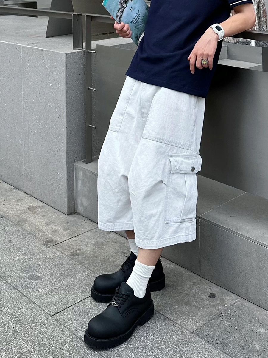 Japanese Brand × Jean × Vintage High Street Denim Short Big Pocket Size US 29 - 3 Thumbnail