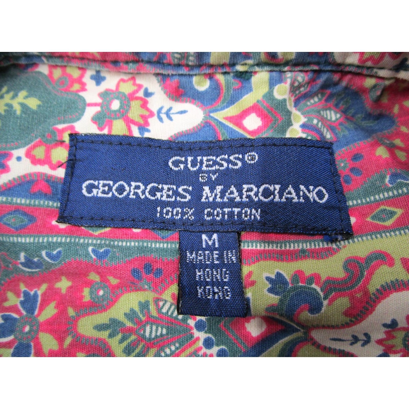 Guess VINTAGE GUESS Shirt Mens Medium Red Geometric Pattern Long Sleeve Button Up 90s Retro Casual Size US M / EU 48-50 / 2 - 3 Thumbnail