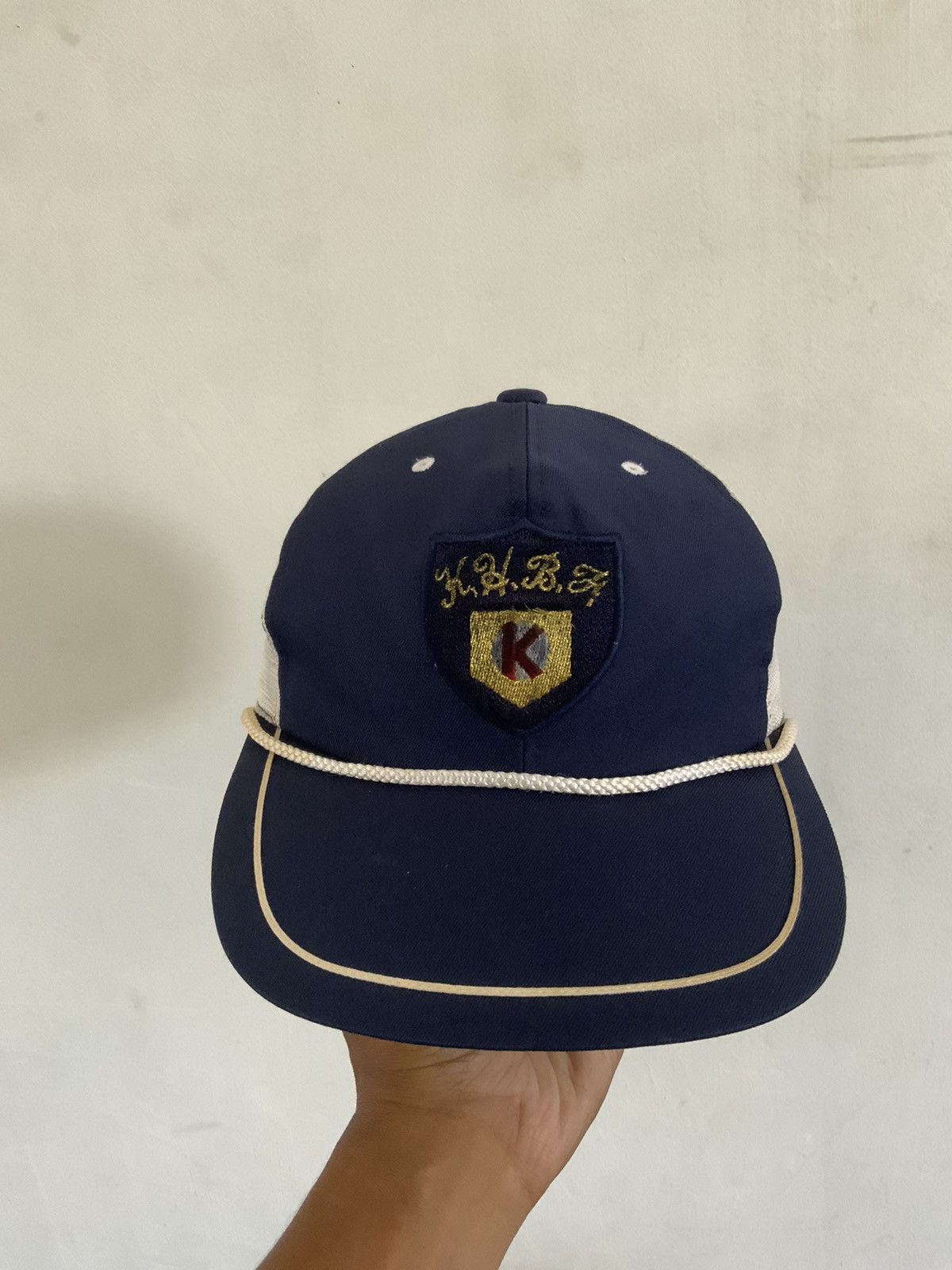 Japanese Brand Vintage Indigo K.H.B.H Trucker Hat Size ONE SIZE - 1 Thumbnail