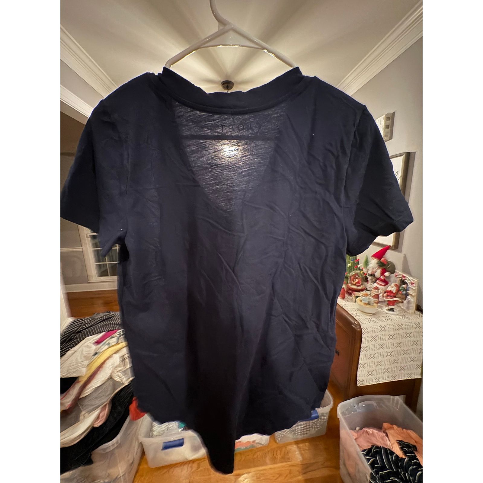Loft LOFT Women’s Small Navy Blue V-Neck Short Sleeve Tee T-Shirt Size S / US 4 / IT 40 - 4 Thumbnail