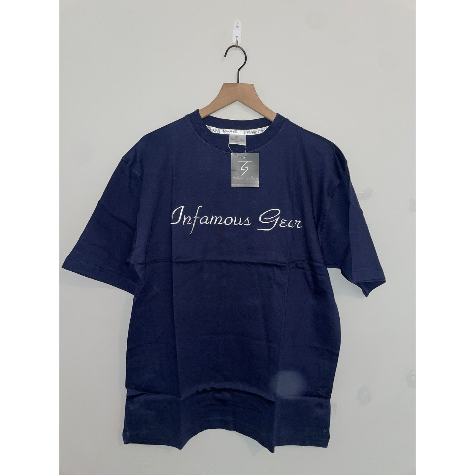 Vintage NWT 2000s Infamous Gear Blue White Script Shirt Tee Y2K L Size US L / EU 52-54 / 3 - 1 Thumbnail