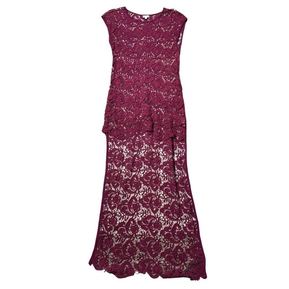 Other New Lisa Maree Cheers Lace Crochet High-Low Wine Dress Size Size L / US 10 / IT 46 - 5 Thumbnail