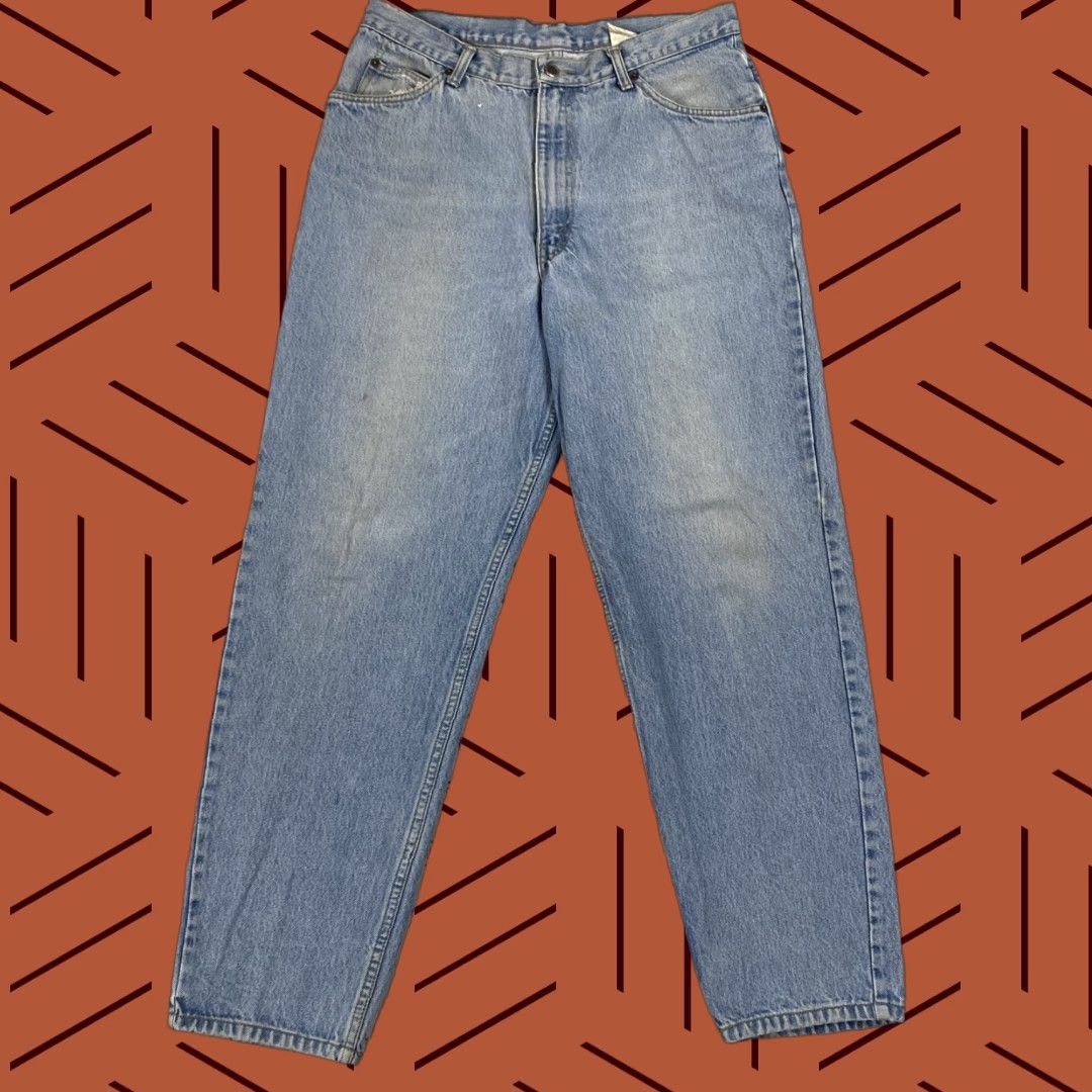 Denime VINTAGE Brittania Levis Tapered Light Wash Denim Jeans 34x30 90s Classic Mens Blue Size US 34 / EU 50 - 1 Thumbnail