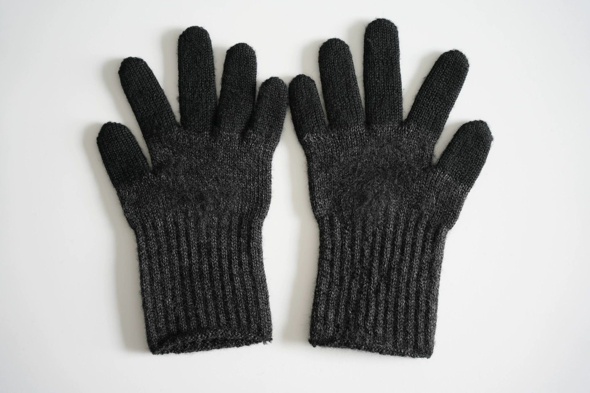 Yohji Yamamoto Yohji Yamamoto 17AW Wool Logo Gloves Black Grey Size ONE SIZE - 3 Thumbnail