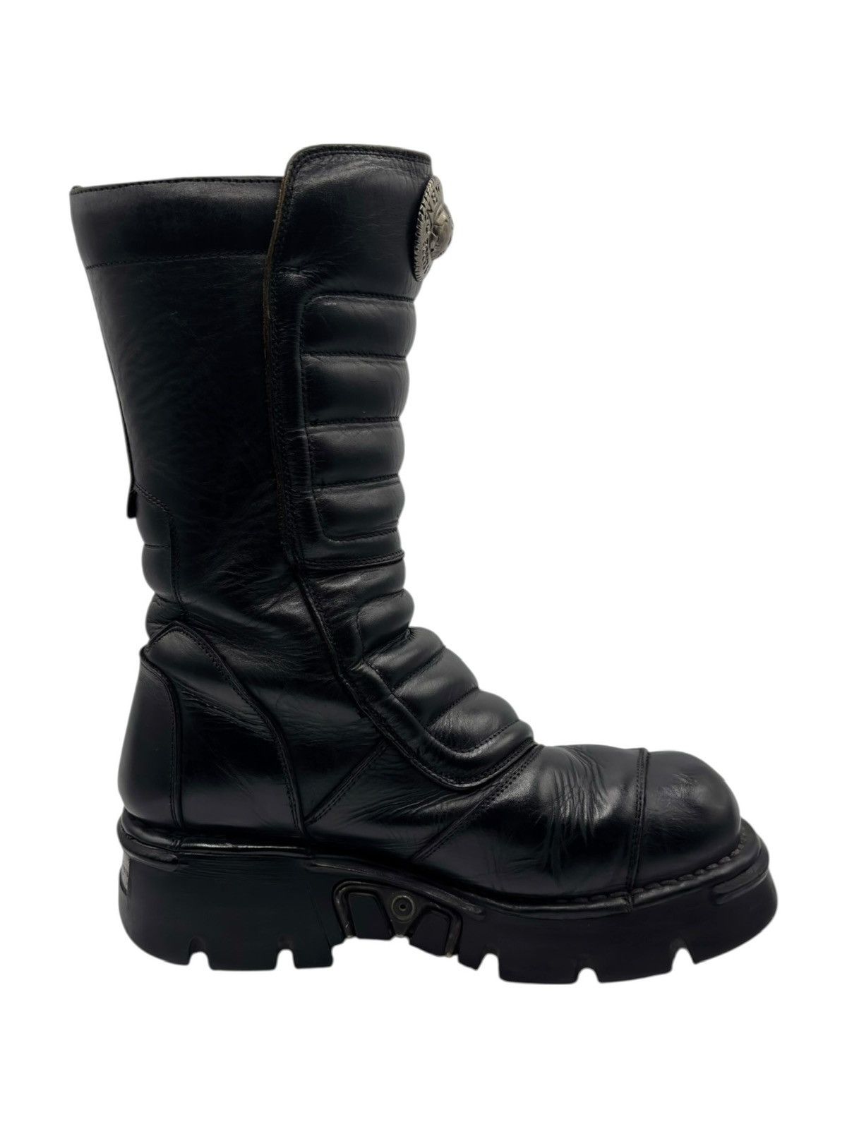 New Rock Vintage New Rock black leather platform boots Size 42 Size US 9 / EU 42 - 7 Thumbnail