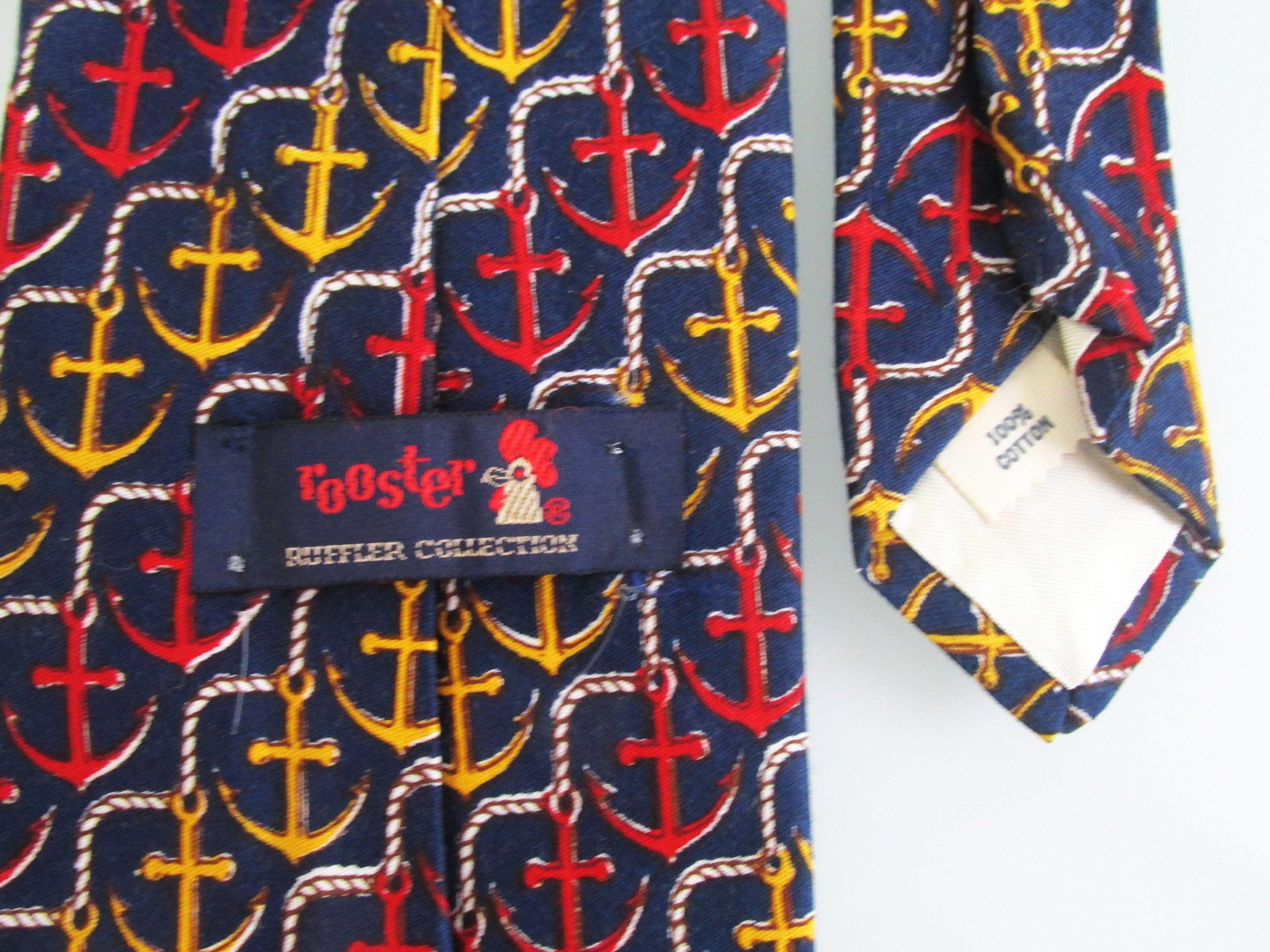 Vintage Vintage Rooster Men's Cotton Ties Size ONE SIZE - 5 Thumbnail