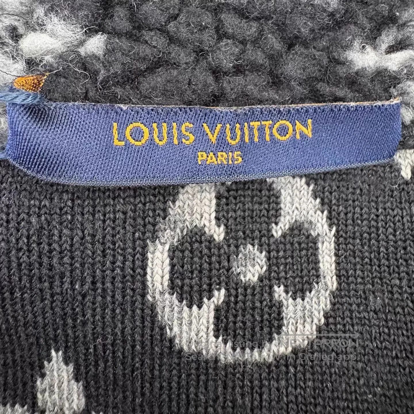 Louis Vuitton Black Fleece Zip-Up Jacket with Monogram Pattern. Size US S / EU 44-46 / 1 - 3 Thumbnail
