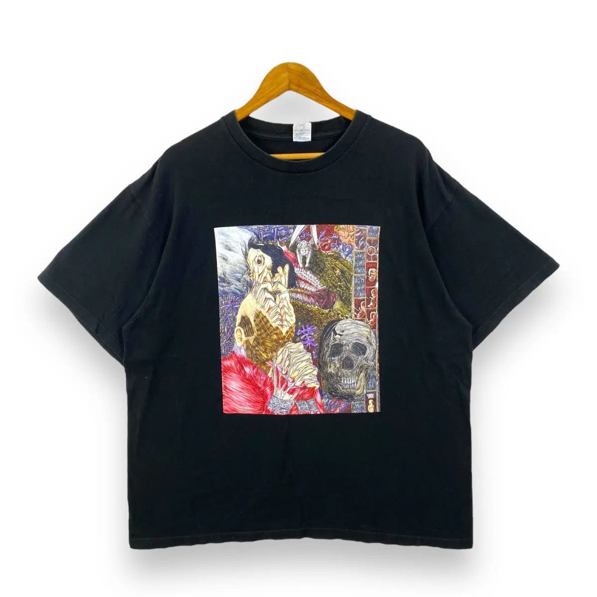 Other Vintage HORROR ART Psychedelic Graphic Art Tee Shirt Size US XXL / EU 58 / 5 - 1 Thumbnail