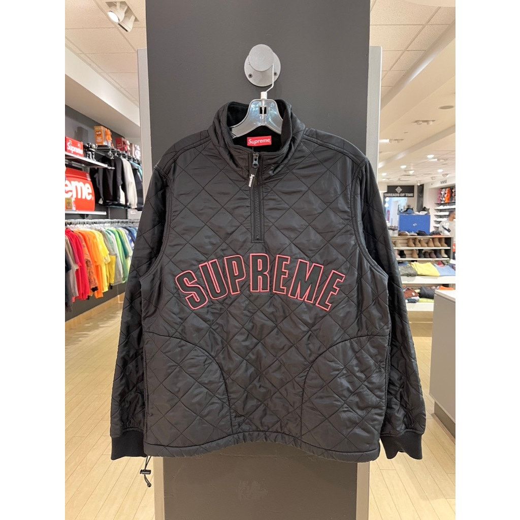 supreme Arc Logo Quilted Half Zip 17ss