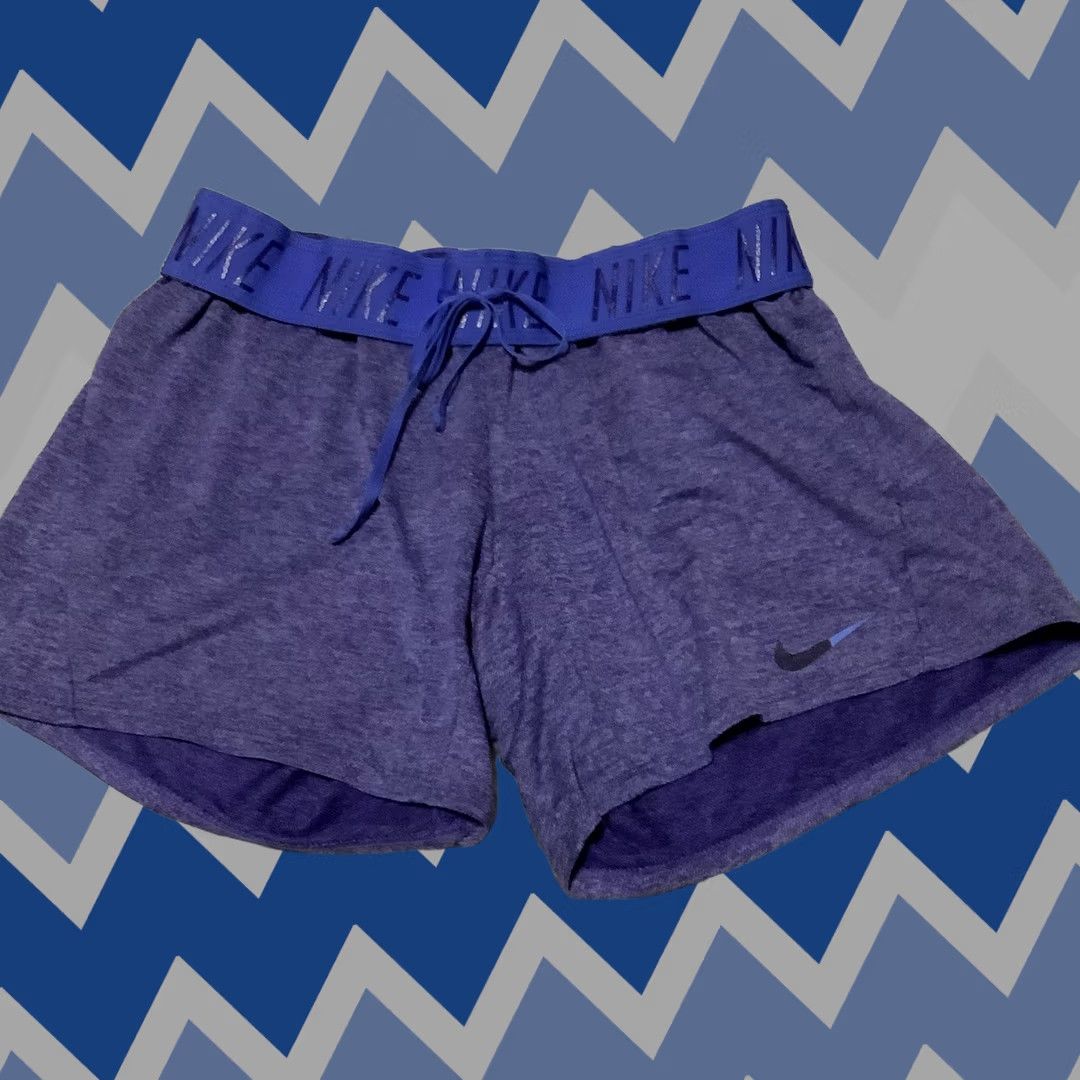Nike Nike Dri-Fit Fold Over Waist Athletic Shorts Dark Purple Women's Size S Size 28" / US 6 / IT 42 - 1 Thumbnail