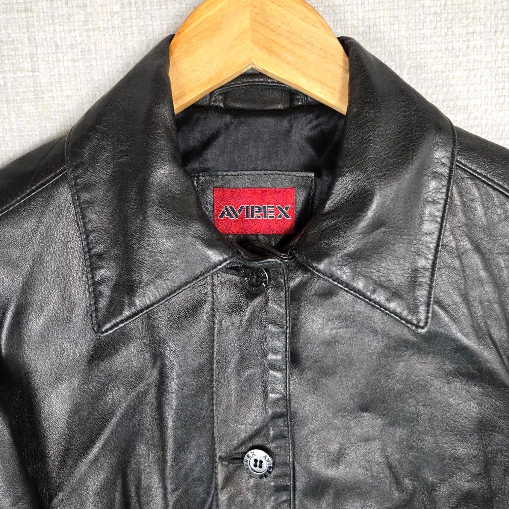 Avirex AVirex Women's Leather Jacket Button Front Made in USA Black Buttery Soft Leather Jacket Size M / US 6-8 / IT 42-44 - 4 Thumbnail