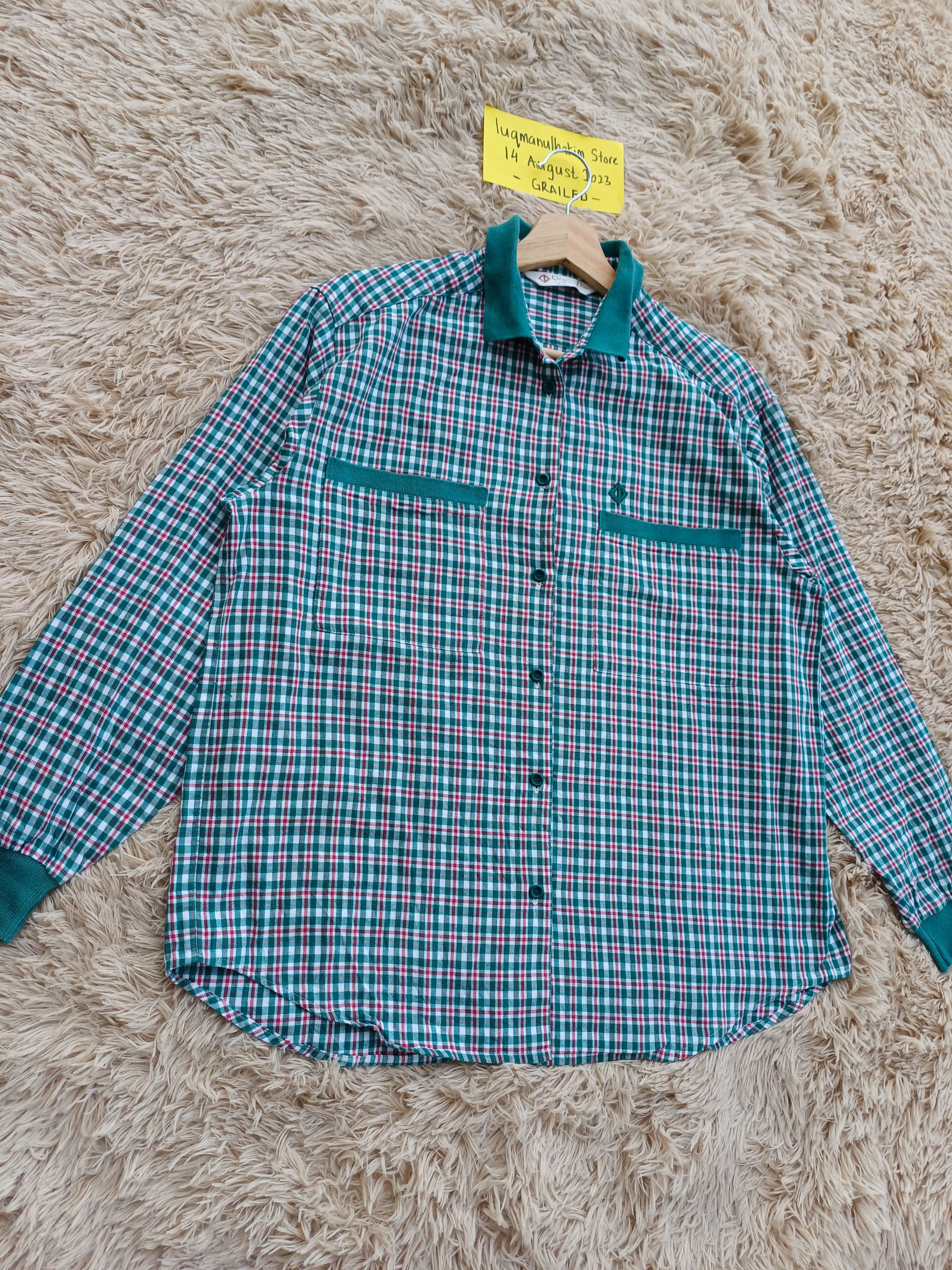 Christian Dior Monsieur Rare Vintage Christian Dior Checkered Longsleeve Shirt Size US L / EU 52-54 / 3 - 2 Thumbnail