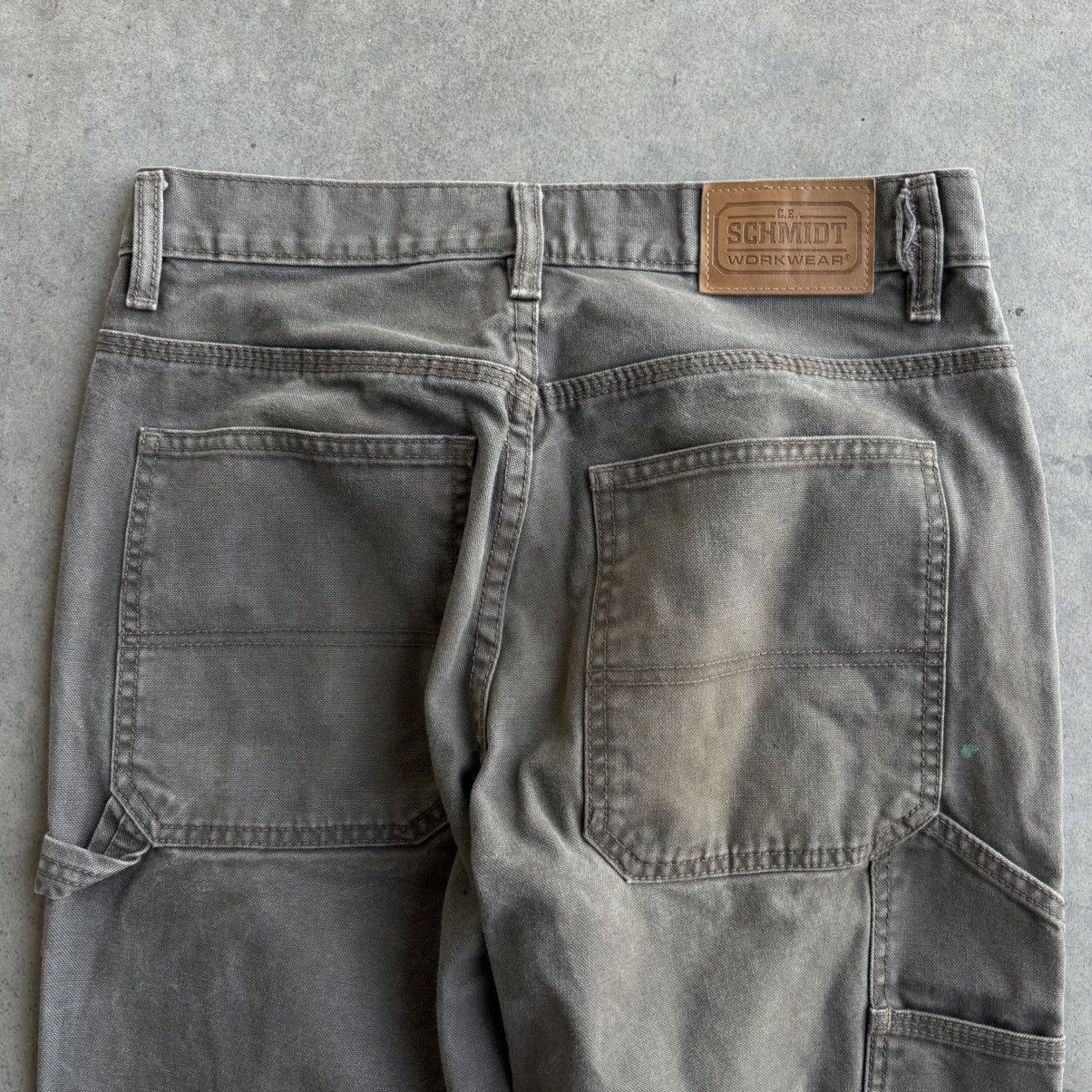 SCHMIDT Vintage Carhartt Style Olive Green Painters Pants 30x32 Size US 30 / EU 46 - 5 Thumbnail