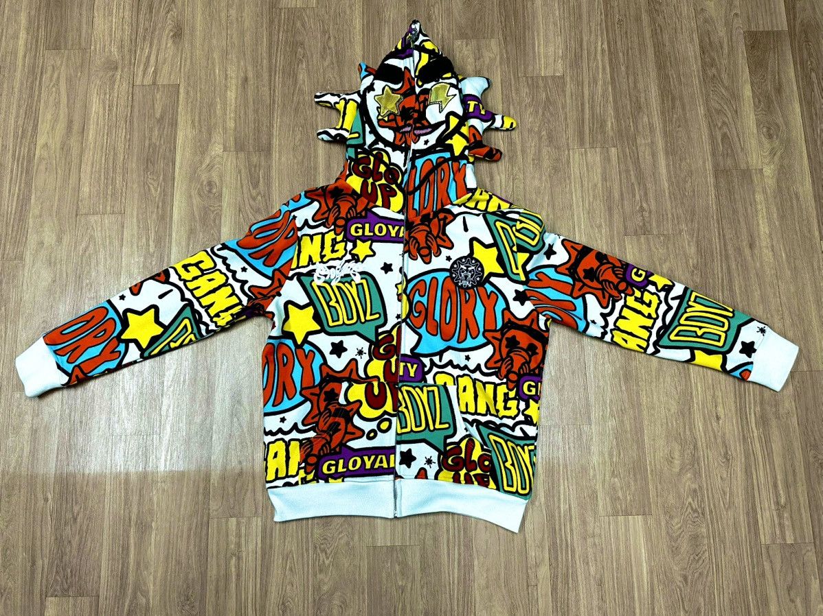 セール！【GLOGANG】Unisex Retro Lazy Full Zip Up フーディ Buy Glo Gang Hoodie Full Zip - Glo Gang