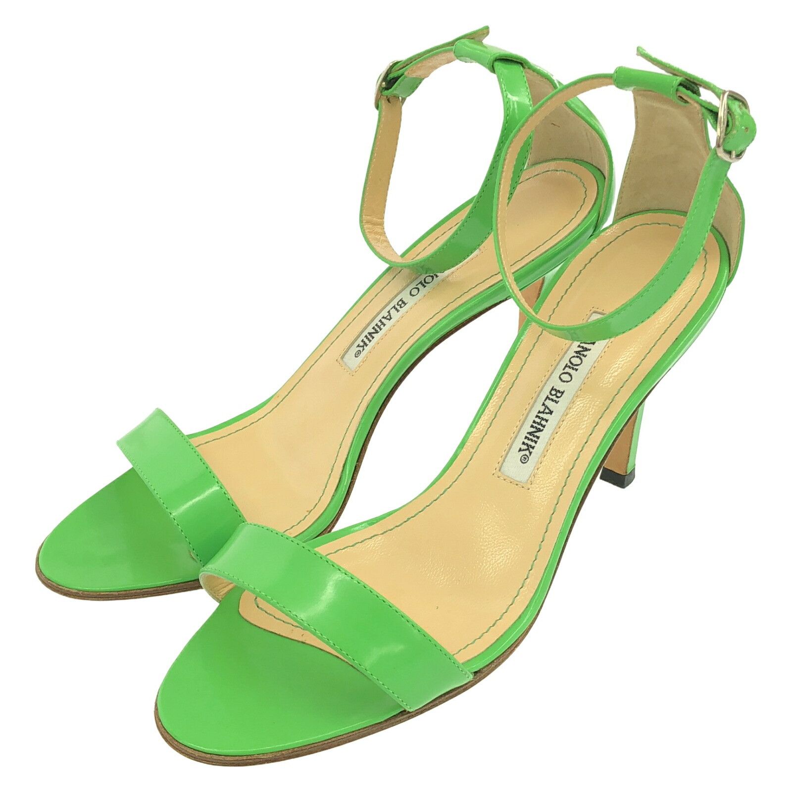 Manolo Blahnik Manolo Blahnik Sandal Leather Sandal Leather Shoes in Green, Women's