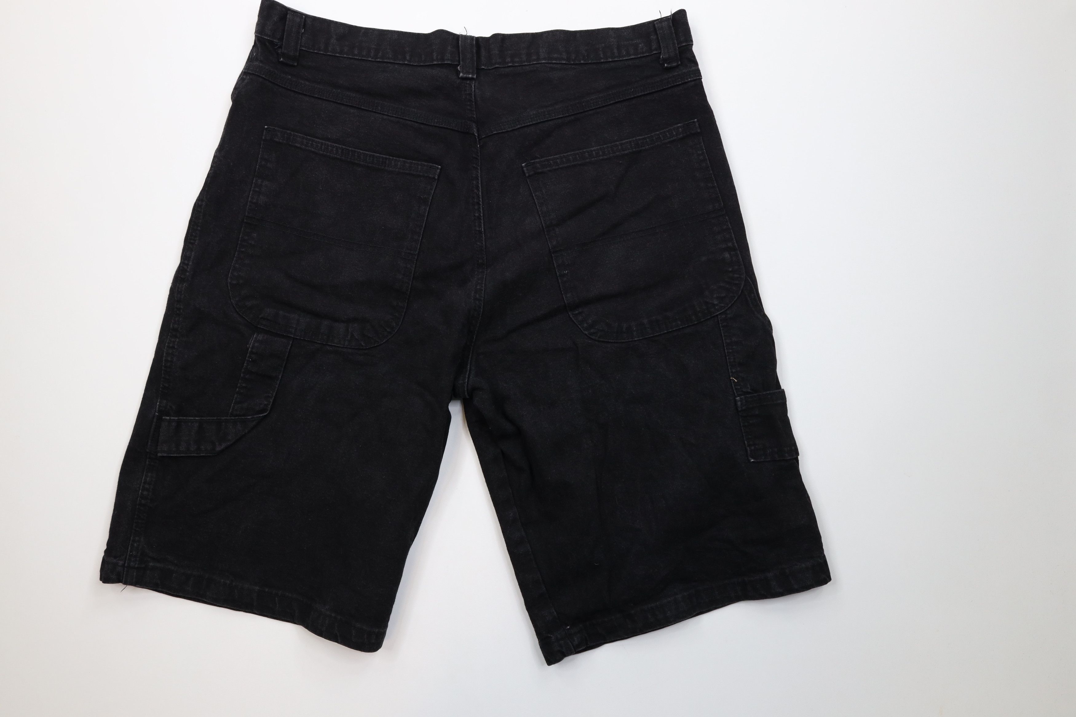 Vintage Vintage 90s Y2K Streetwear Dungaree Denim Shorts Black Size US 38 / EU 54 - 7 Thumbnail