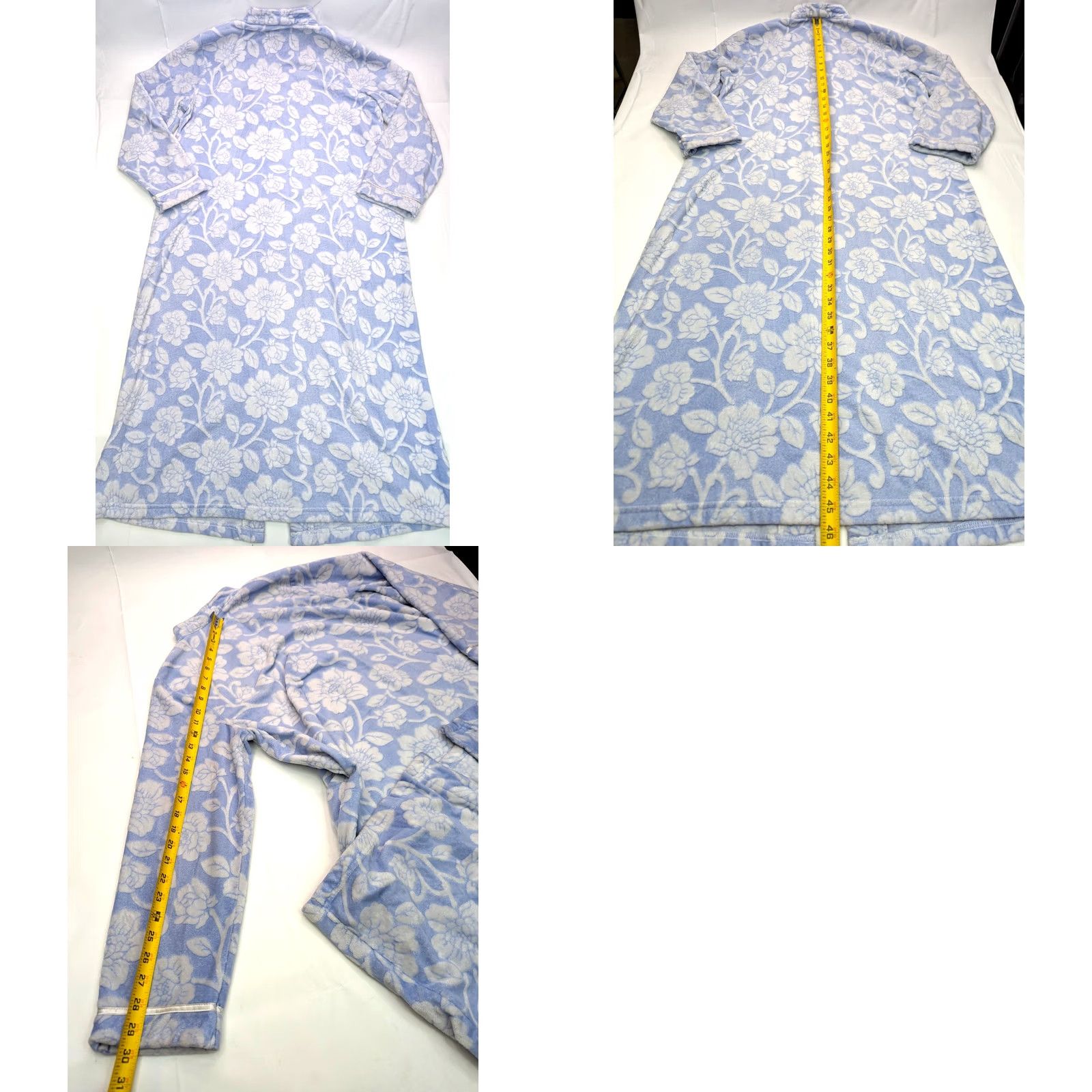 Charter Club Charter Club Robe Women L Blue Floral Full Zip Fleece Kimono Christmas Holiday Pattern Size ONE SIZE - 9 Thumbnail
