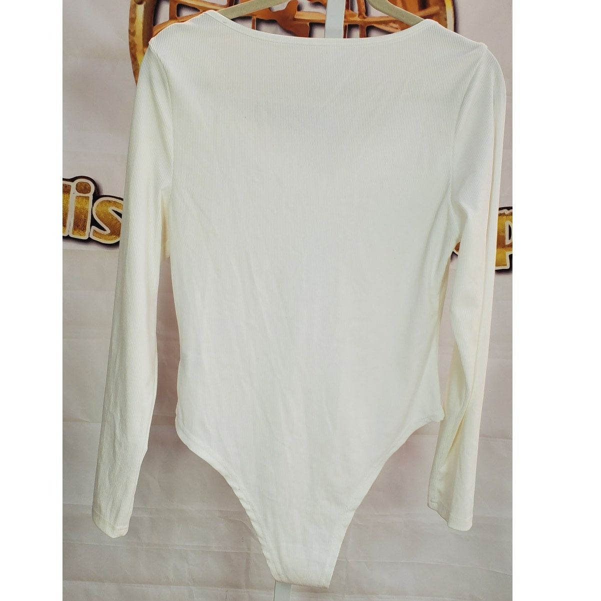 Shein Shein White Ribbed Long Sleeve Bodysuit XL Size XL / US 12-14 / IT 48-50 - 2 Thumbnail