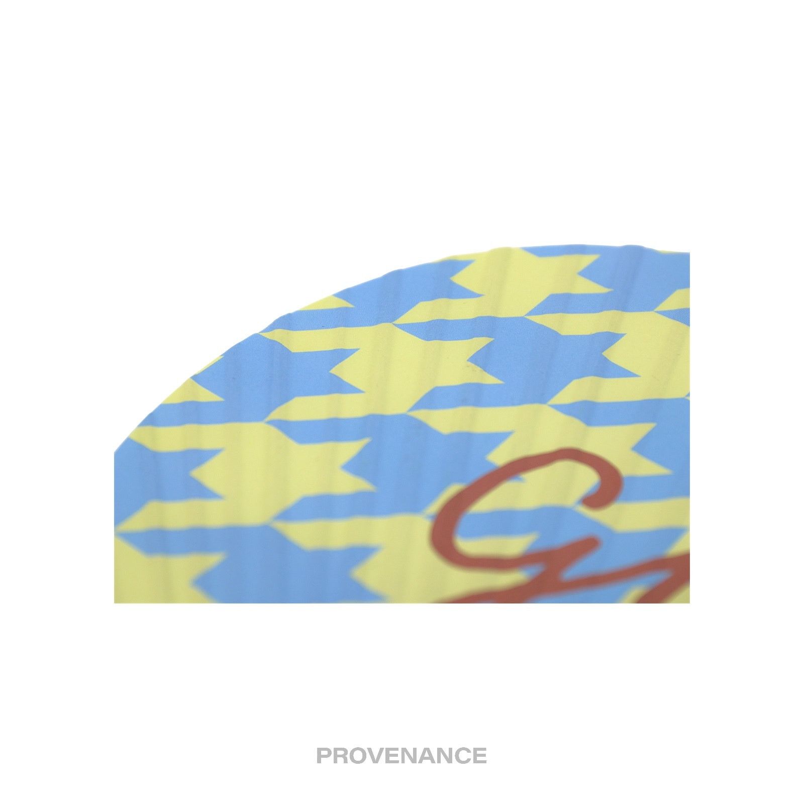 Gucci 🔴 Gucci Logo Bamboo Hand Fan - Houndstooth Yellow Blue Size ONE SIZE - 4 Thumbnail