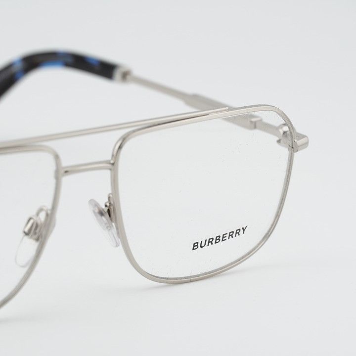 Burberry Burberry BE1391 1005 Eyeglasses Silver 56mm Rectangle Frame Size ONE SIZE - 9 Thumbnail