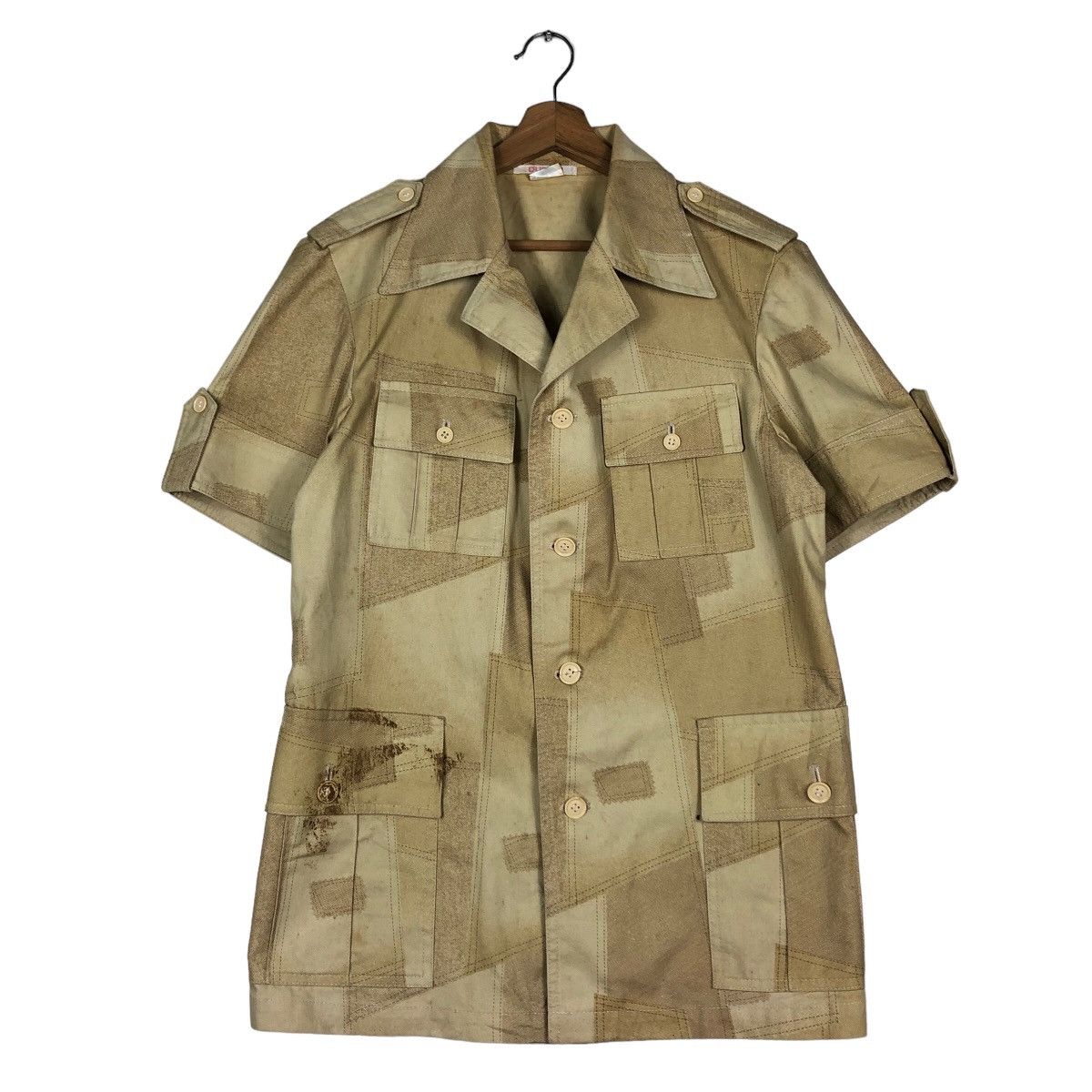 Japanese Brand Vintage Painted Patch Work Shirt Jacket DUrban Issey Miyake Size US M / EU 48-50 / 2 - 1 Thumbnail