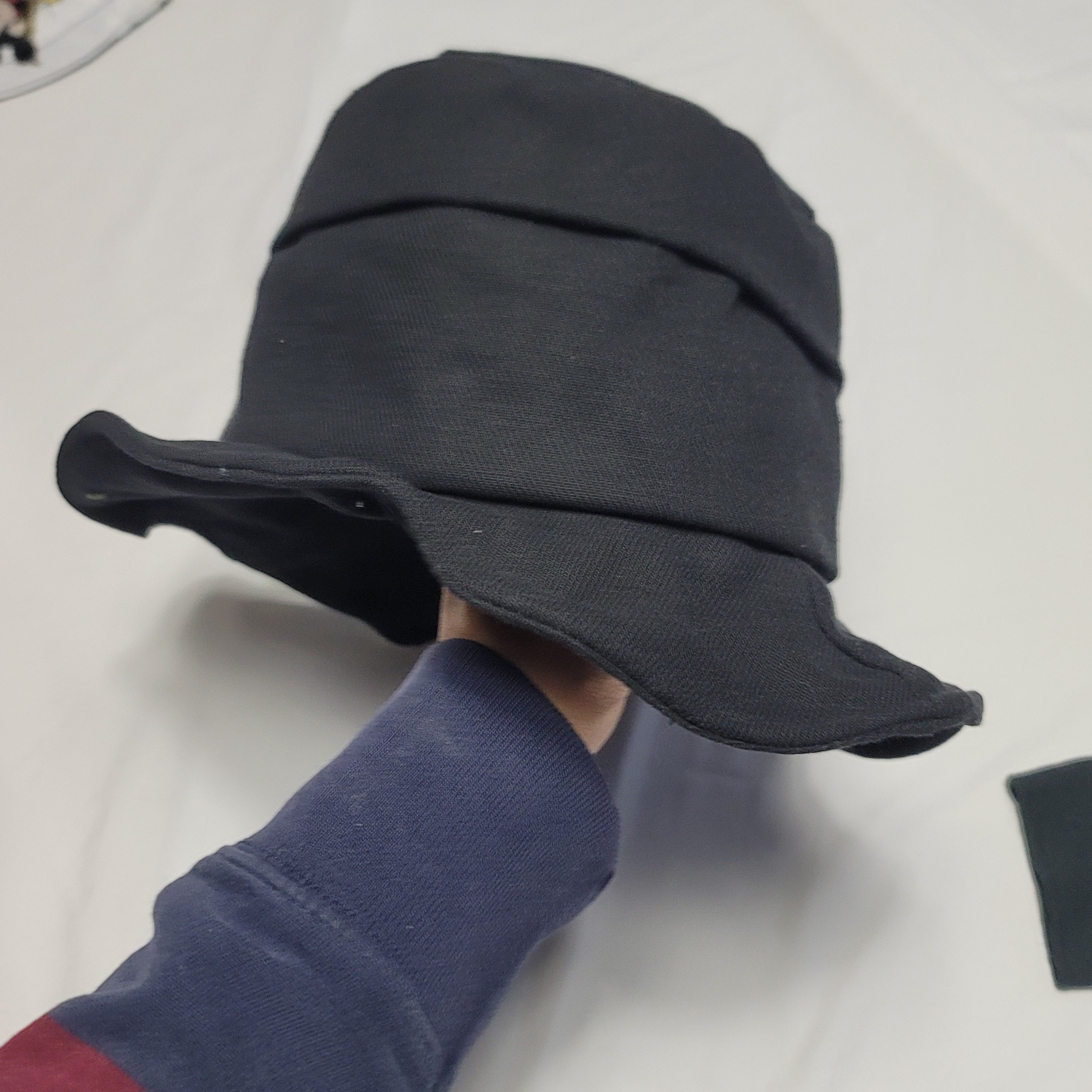 Japanese Brand Japanese Black Layered Bucket Hat with adjustable wired brim Size ONE SIZE - 4 Thumbnail