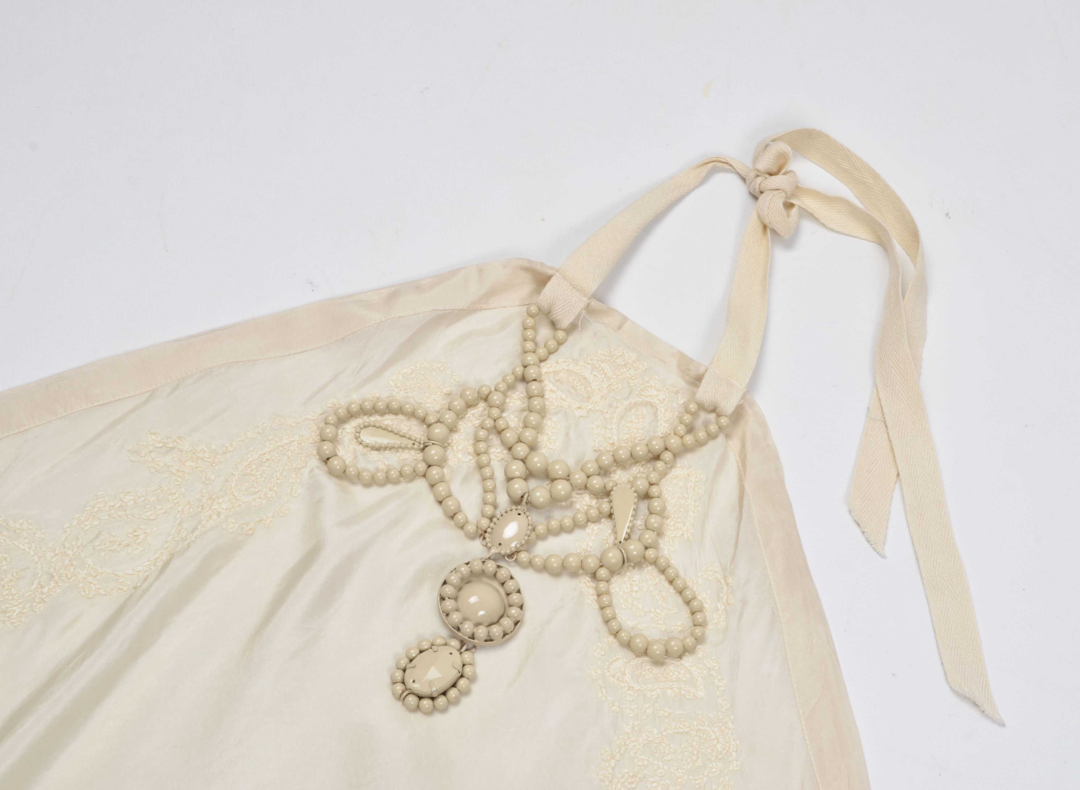 Vintage Coast Y2K Pearl Necklace Silk Bohemian Halter Scarf Top Size M / US 6-8 / IT 42-44 - 5 Thumbnail