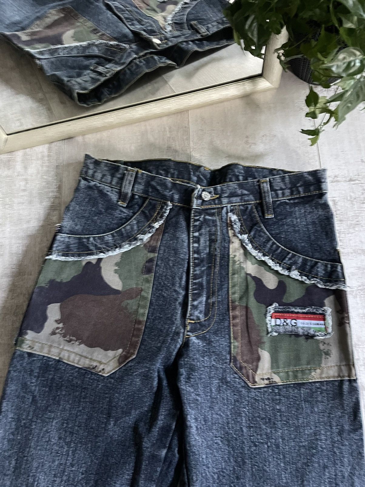 Dolce & Gabbana × Vintage Vintage Dolce Gabbana Style Camo Denim Jeans Y2K Avant Garde Size US 29 - 3 Thumbnail