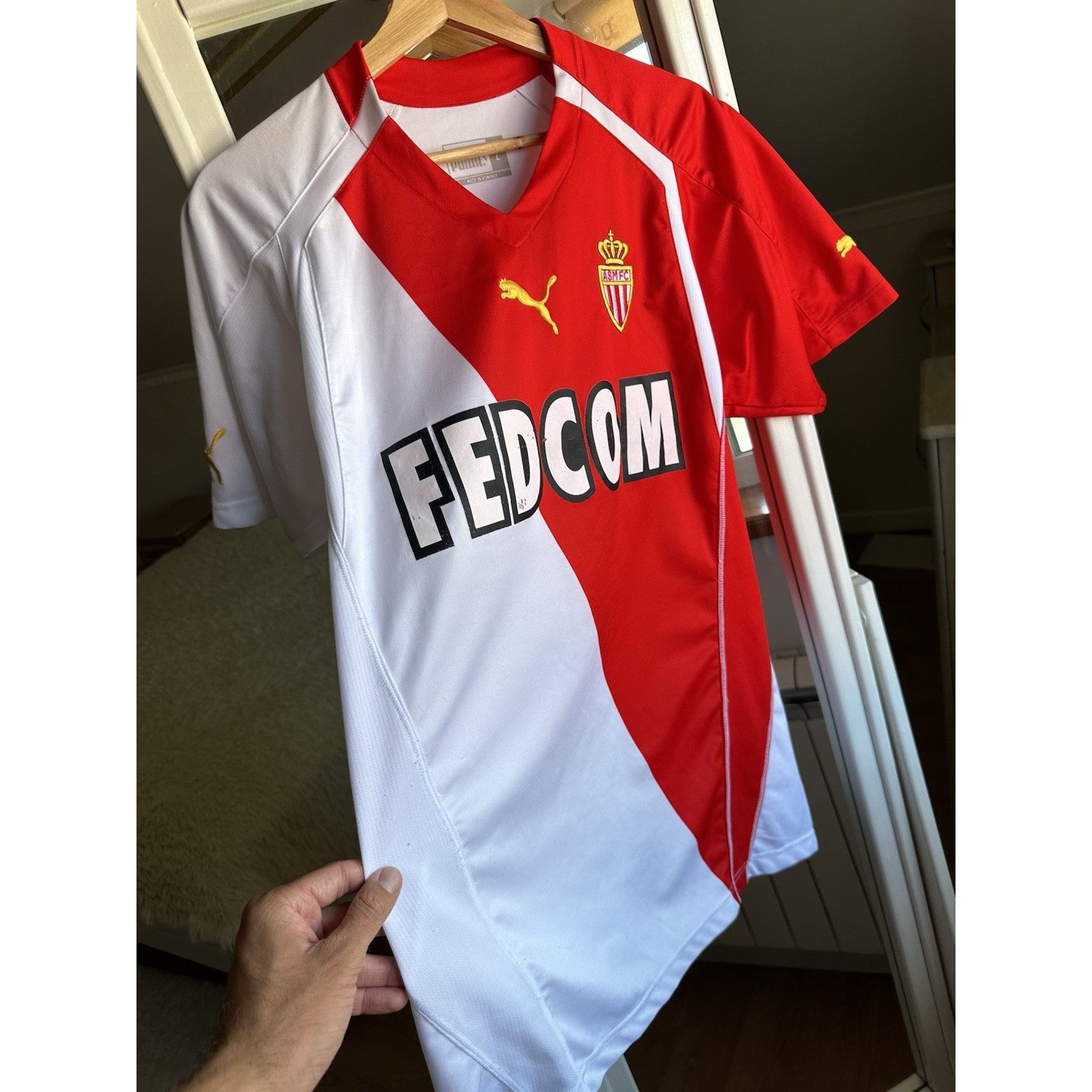 Puma Monaco Home football shirt 2001 - 2002 Soccer Jersey Sz L Size US L / EU 52-54 / 3 - 8 Thumbnail