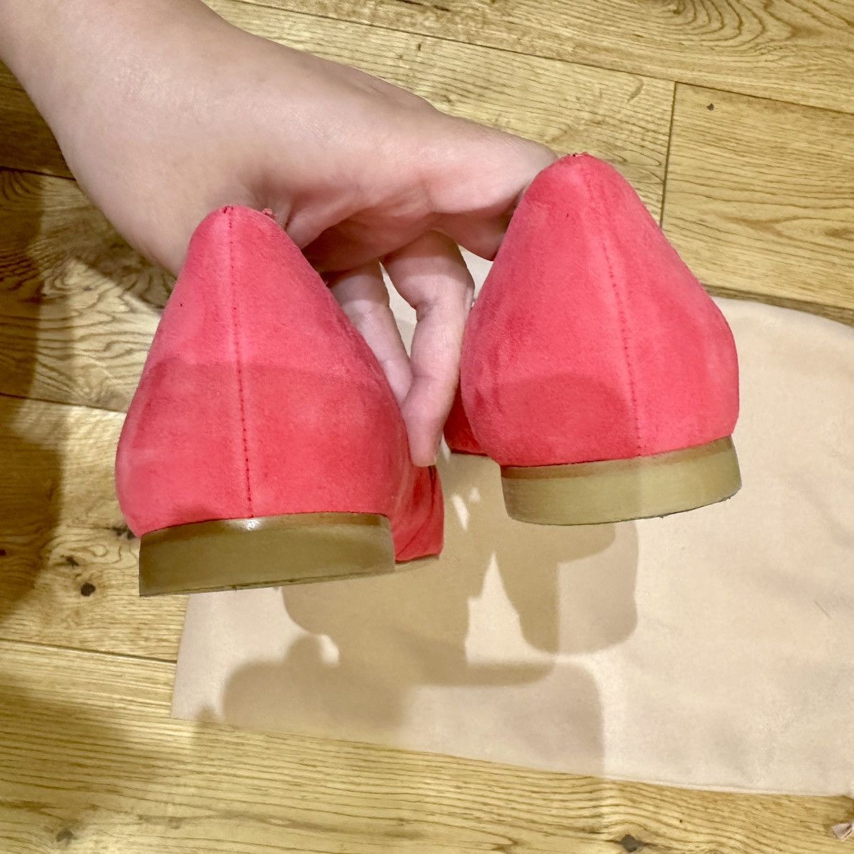 Stuart Weitzman STUART WEITZMAN Pink Crystal Buckle Suede Flat, US8.5, EU39 Size US 8.5 / IT 38.5 - 6 Thumbnail