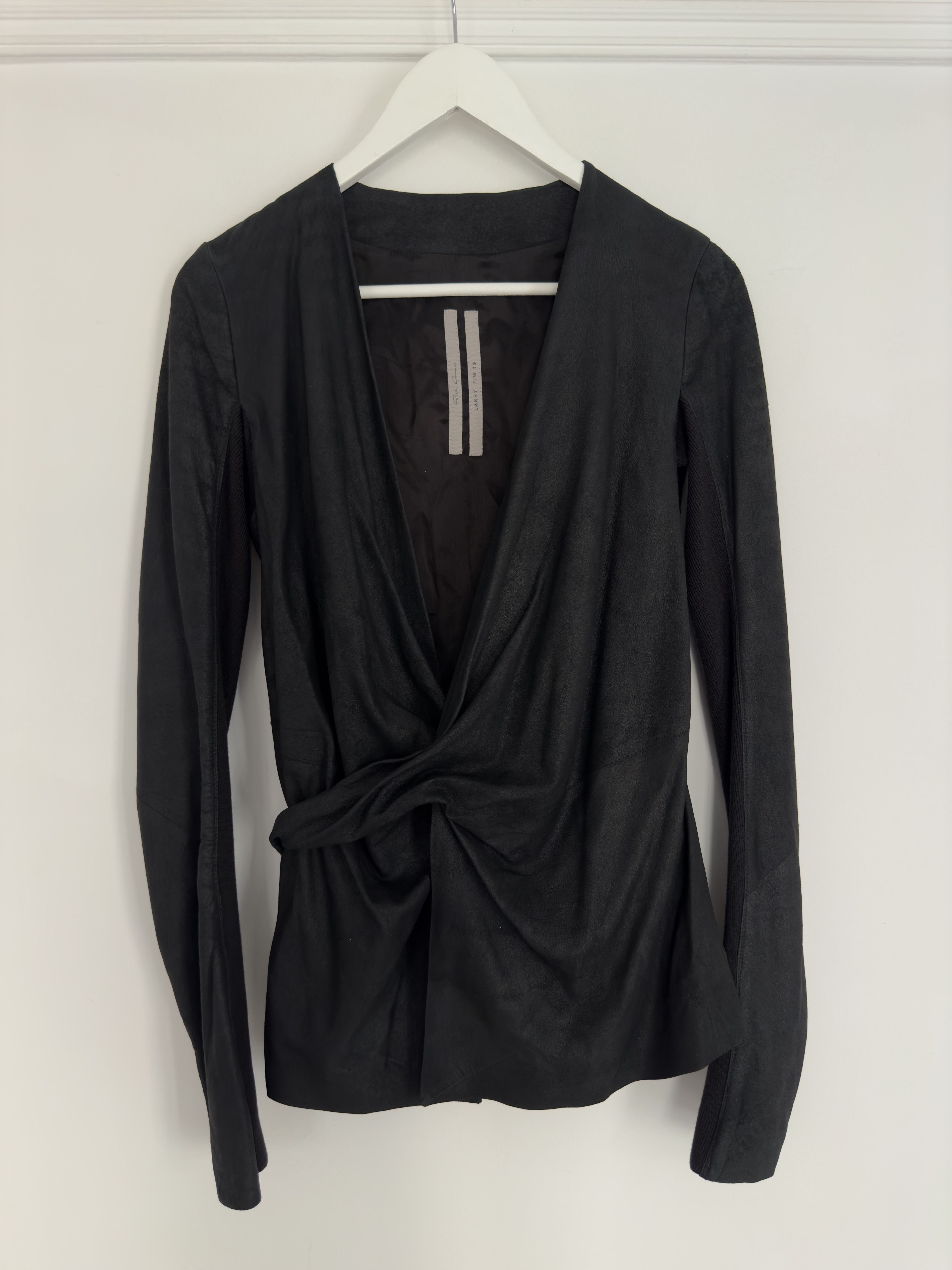 Rick Owens Rick Owens Black Leather Wrap Jacket Size M / US 6-8 / IT 42-44 - 2 Thumbnail