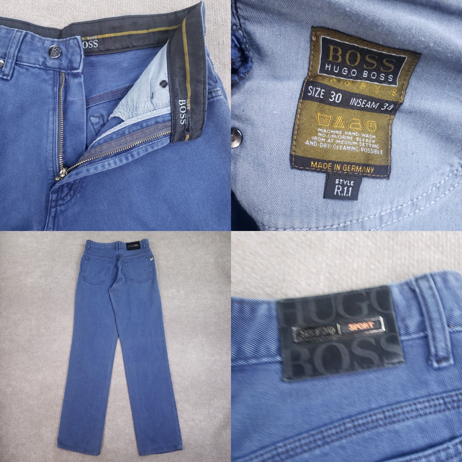 Vintage Hugo Boss Blue Chino Pants Men 30x34 Straight Leg Stretch Size US 30 / EU 46 - 8 Thumbnail