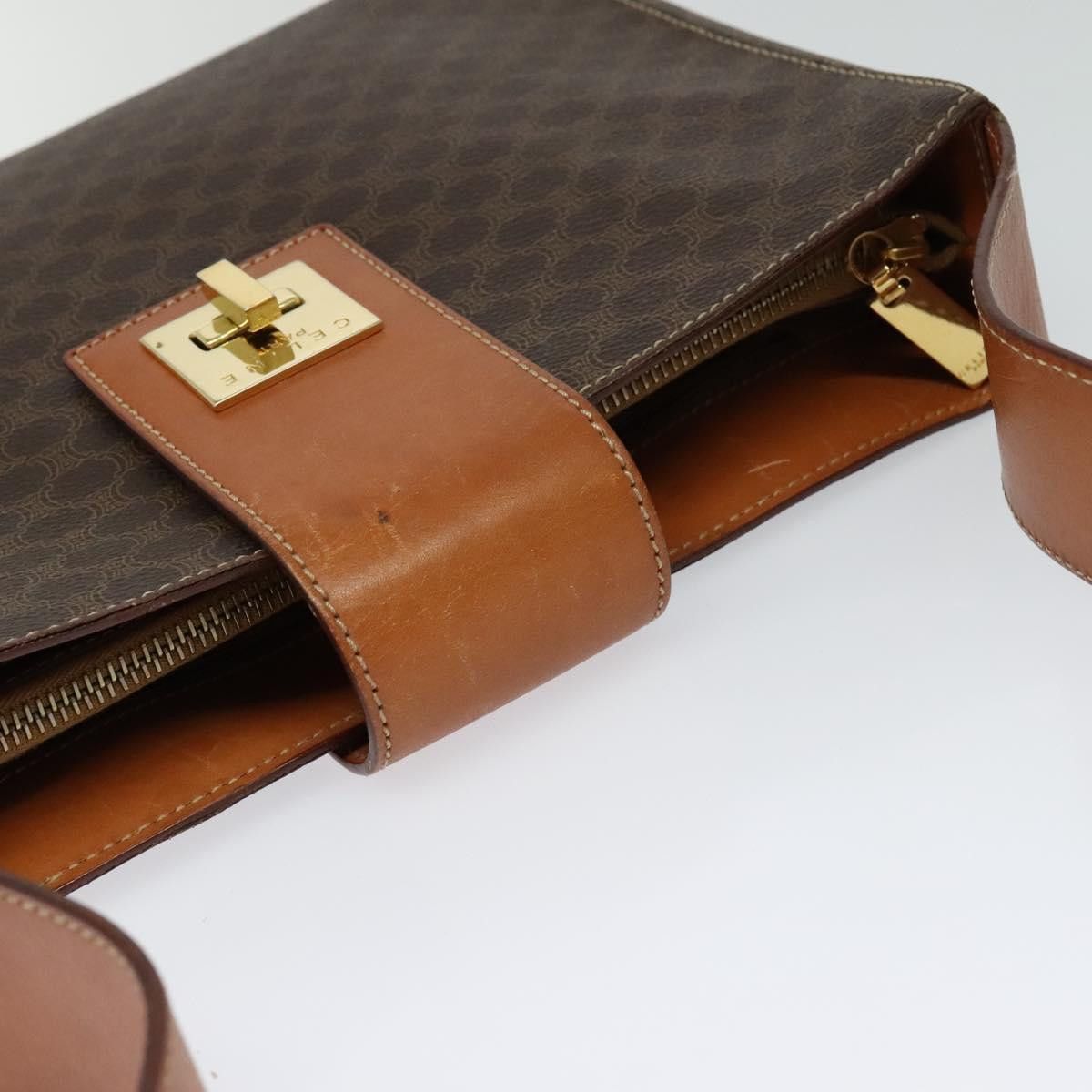 Celine CELINE Macadam Canvas Shoulder Bag Pvc Leather Brown Gold Size ONE SIZE - 6 Thumbnail