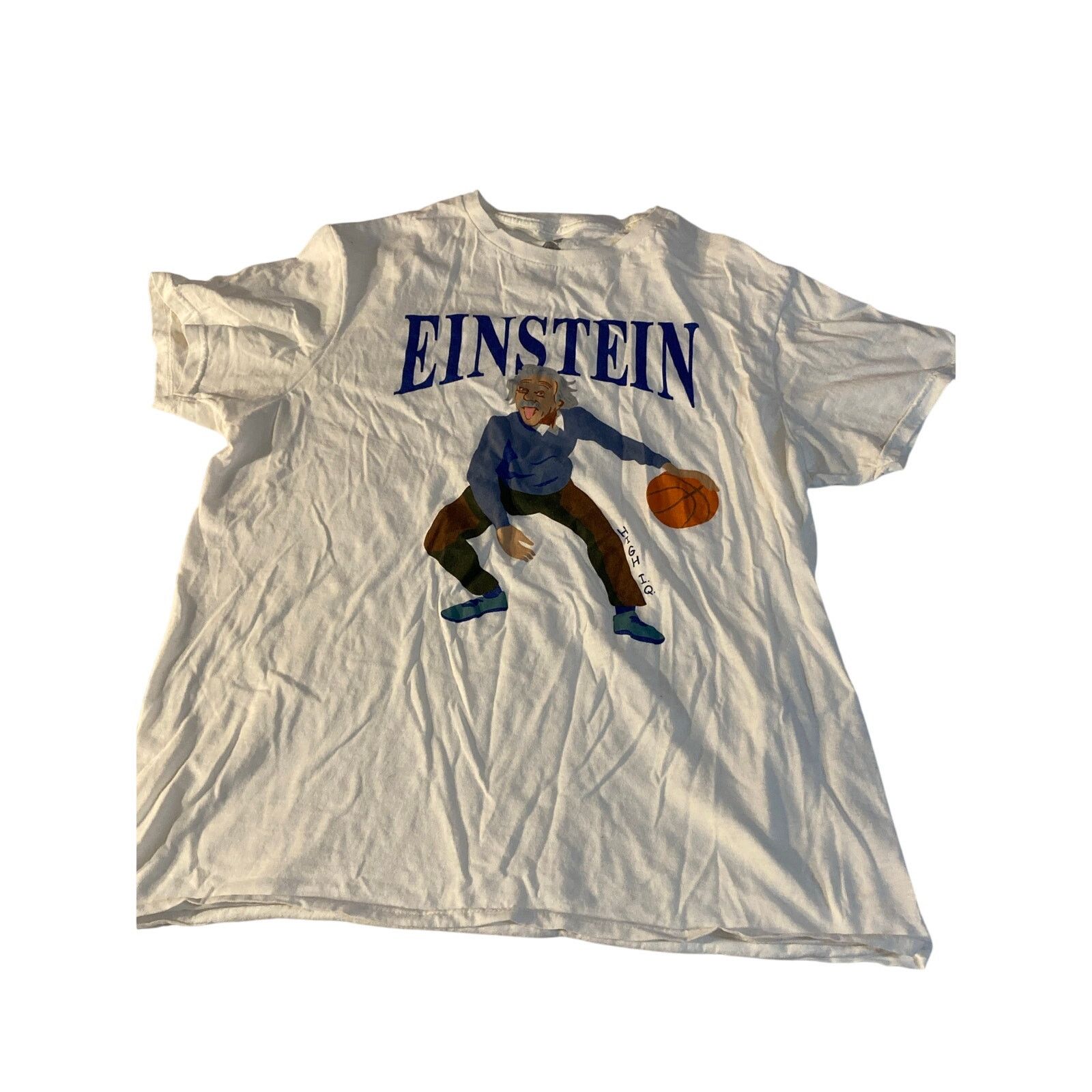 Other Einstein Basketball IQ T-Shirt Men's Med White Graphic Tee Size US M / EU 48-50 / 2 - 1 Thumbnail