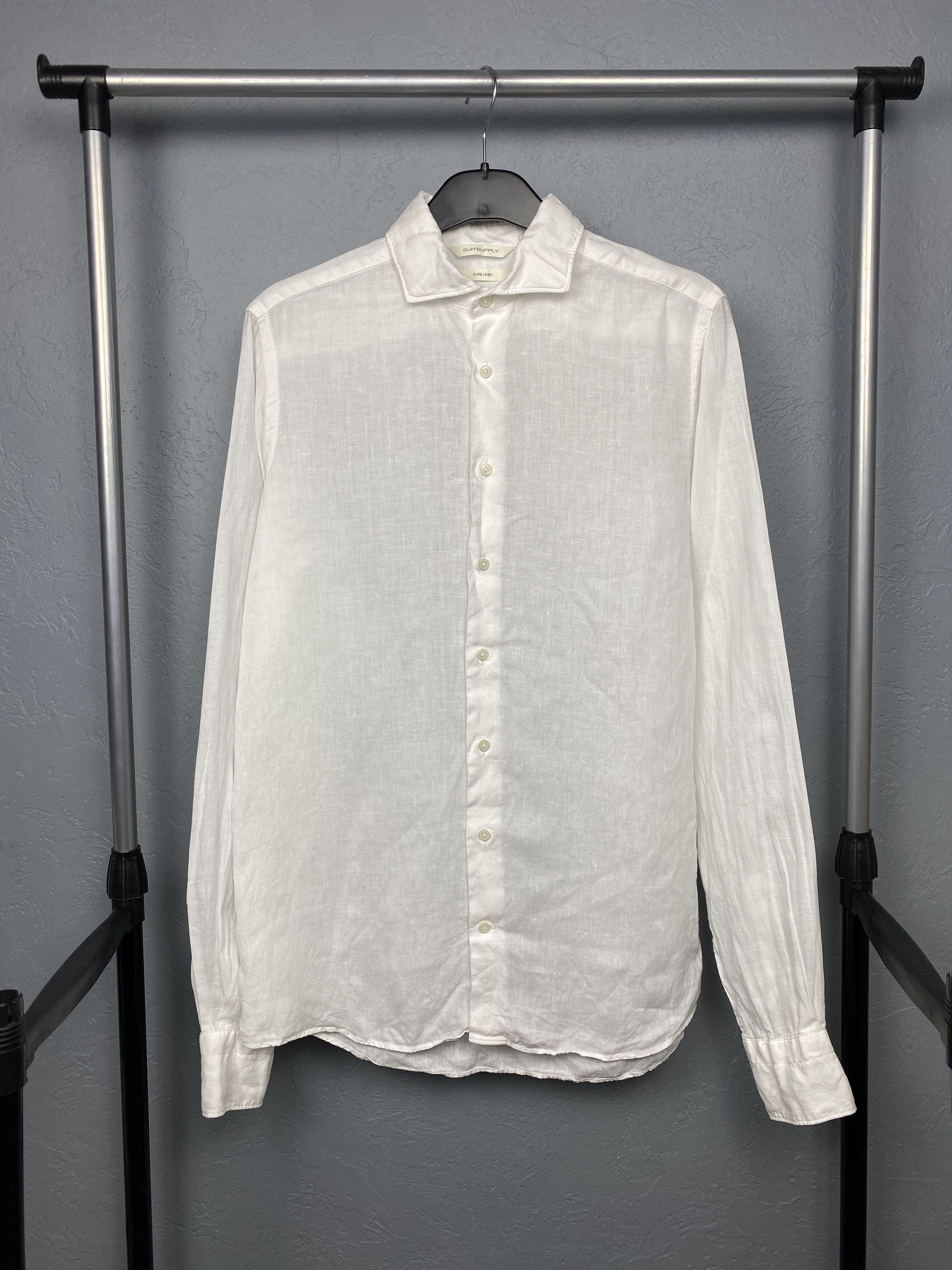 Suitsupply × Vintage Suitsupply Vintage Mens Linen Long Sleeve Shirt Slim Fit Size US L / EU 52-54 / 3 - 1 Thumbnail