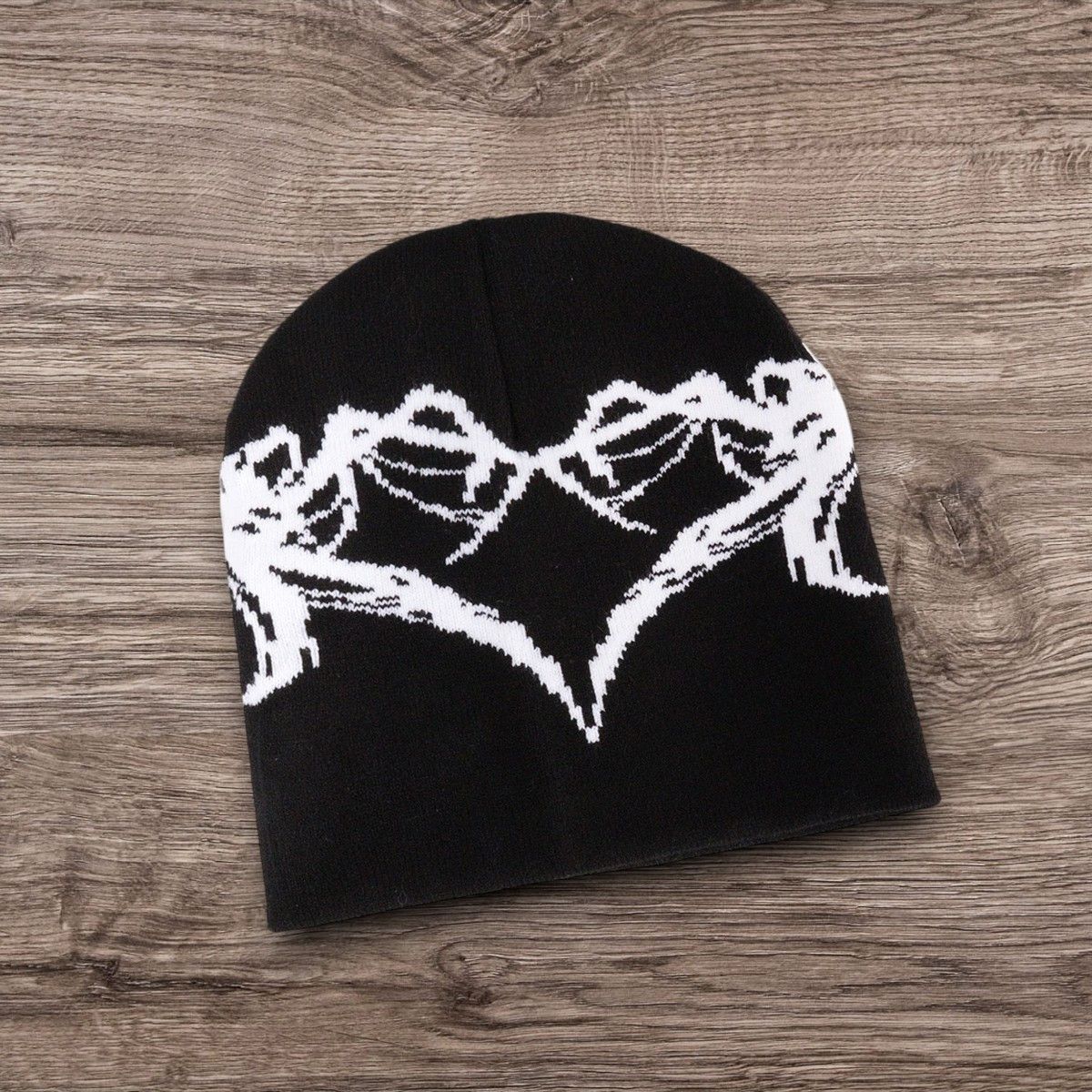 Other Opium ALT Grunge Graphic Heart Beanie | Y2K Punk Hat Size ONE SIZE - 1 Preview