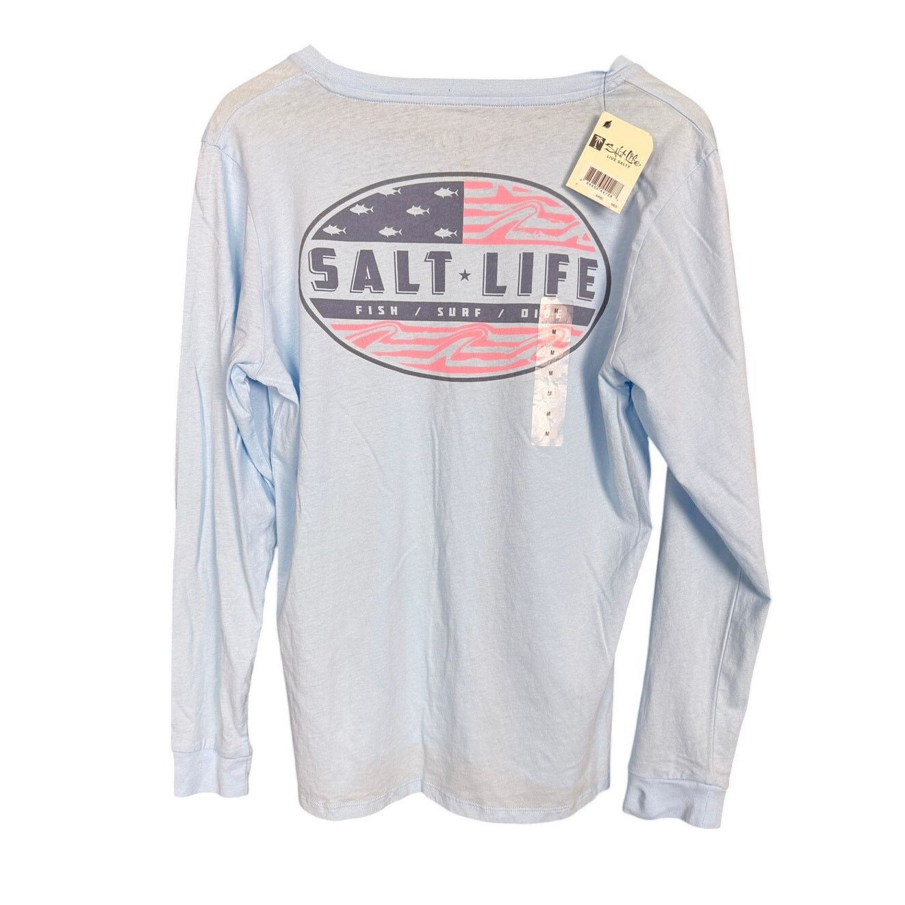 Salt Avenue Salt Life Fish Surf Dive L/S Blue Graphic T-Shirt Size M NWT Size US M / EU 48-50 / 2 - 1 Thumbnail