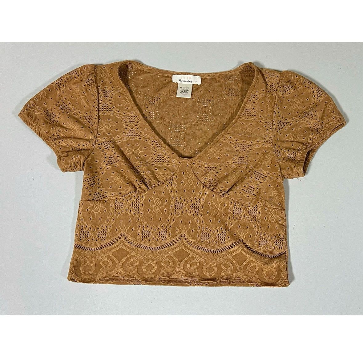 Urban Outfitters Brown Boho Bohemian Cut-Out Shirt Top Blouse Tee Size S 🤎✨ Size S / US 4 / IT 40 - 3 Thumbnail