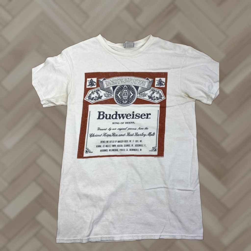 Junk Food Junk Food Budweiser T-Shirt White XS Short Sleeve Crew Neck Logo 90s Beer Beach Mens Size US XS / EU 42 / 0 - 1 Thumbnail