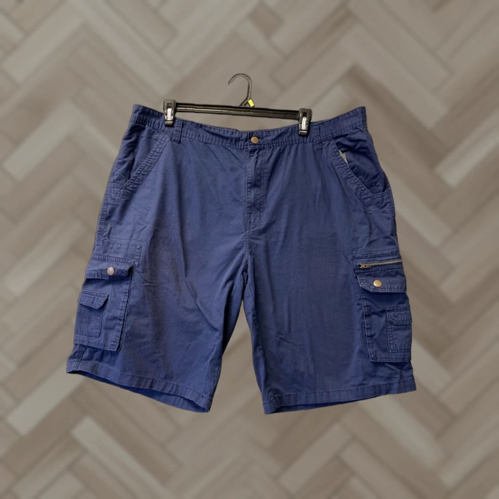 Vintage Linea Uomo Men's Cargo Shorts Blue Size 46 Cotton Casual Travel Pockets 12in Inseam Men Size US 30 / EU 46 - 1 Thumbnail