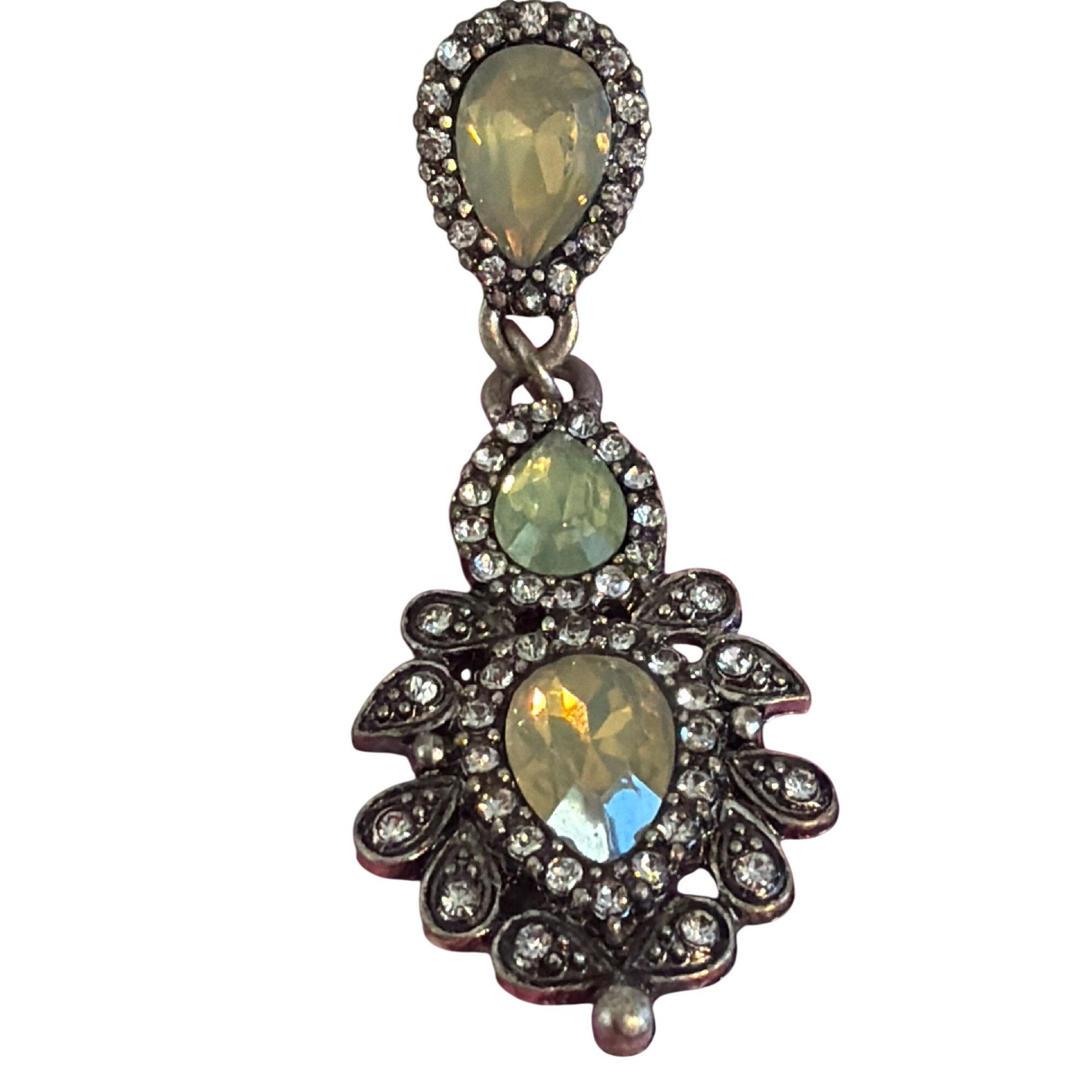 Other Charming Charlie Gunmetal Dangle Earrings Rhinestones Boho 2 Size ONE SIZE - 2 Thumbnail