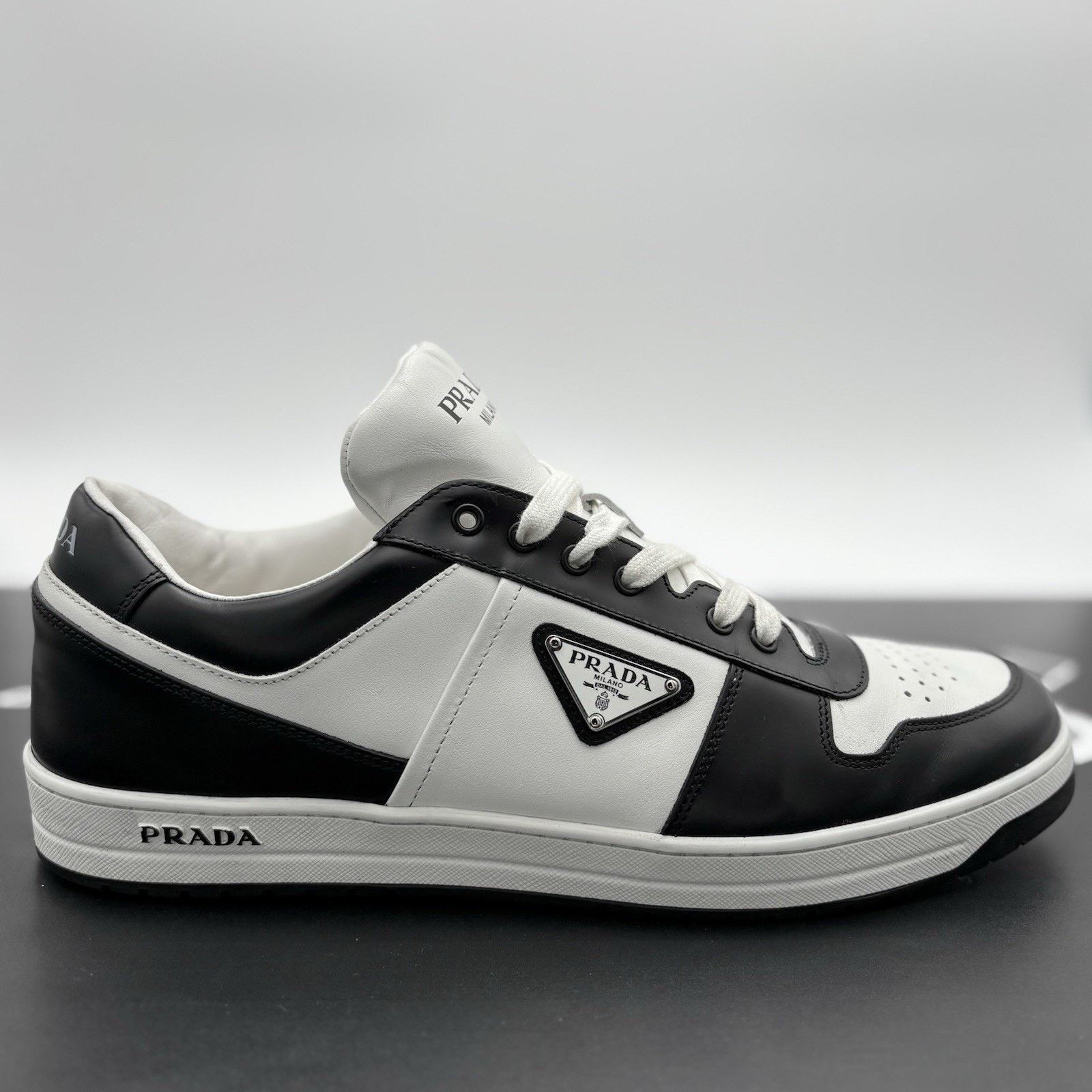 Prada Prada Downtown Low Leather ' Black White ' | SUPER CLEAN! Size US 12 / EU 45 - 2 Thumbnail