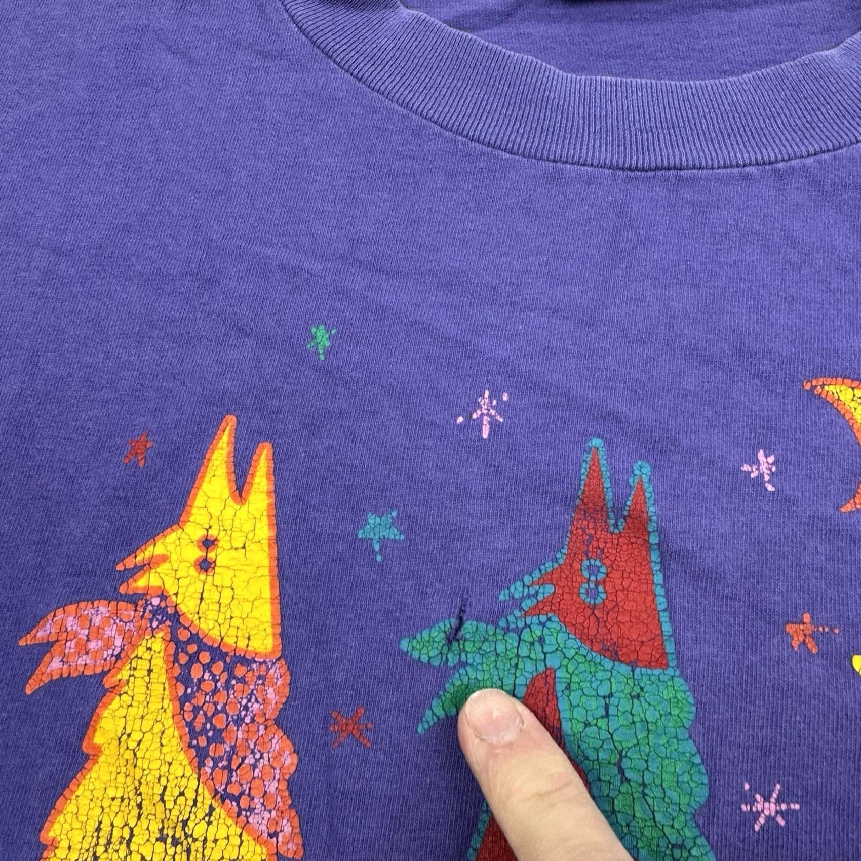 Vintage VINTAGE Oneita Coyote Chorus T Shirt Adult Large Purple Cotton Nature 90s Animals Mens Size US L / EU 52-54 / 3 - 5 Thumbnail