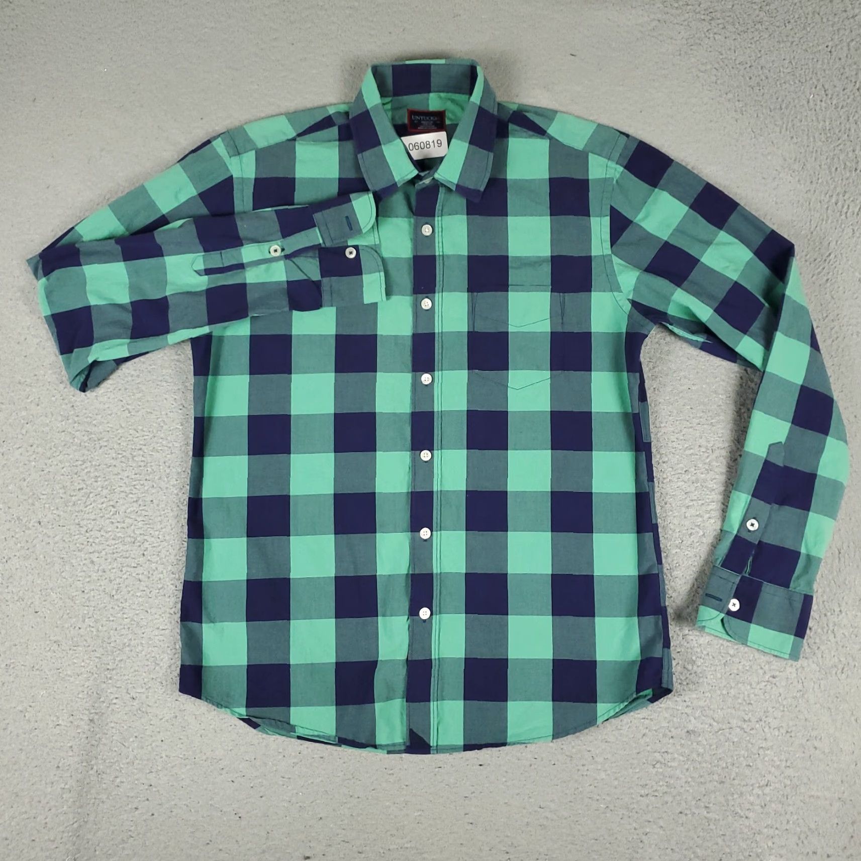 UNTUCKit UNTUCKit Shirt Mens Size Medium Blue Check Slim Fit Long Sleeve Button-Up Casual Dress Shirt M Blue, UNTUCKit, Button-Up, Men Size US M / EU 48-50 / 2 - 2 Thumbnail
